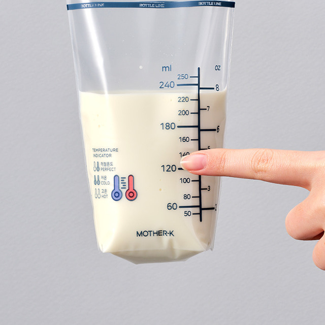 마더케이 젖병지퍼백 250ml 25매 일회용 젖병 비닐팩 모유수유 듀얼보관 - 상세 이미지 2