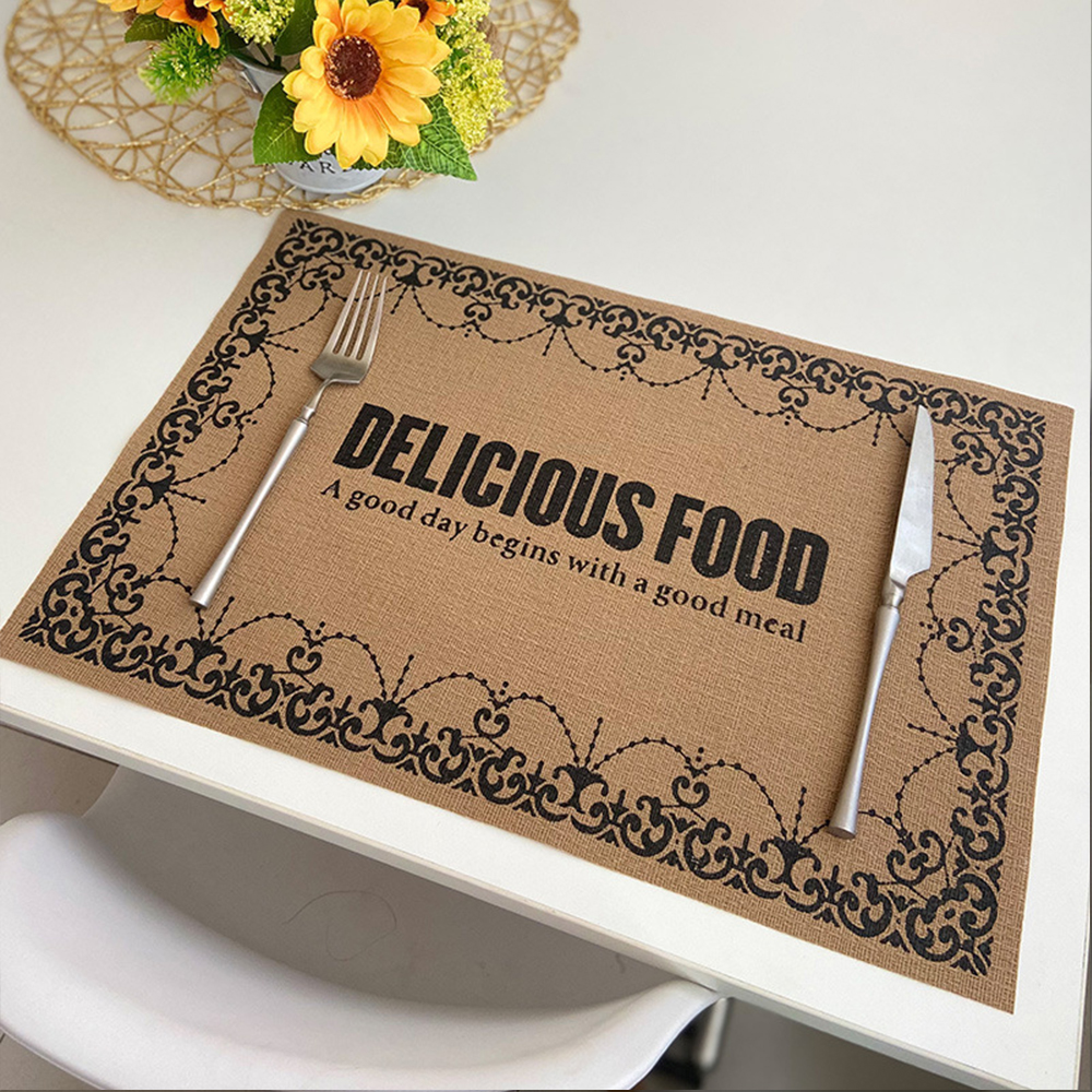 오라플 테이블 식탁 매트 4개입 방수 깔개 PVC 북유럽 호텔 식사