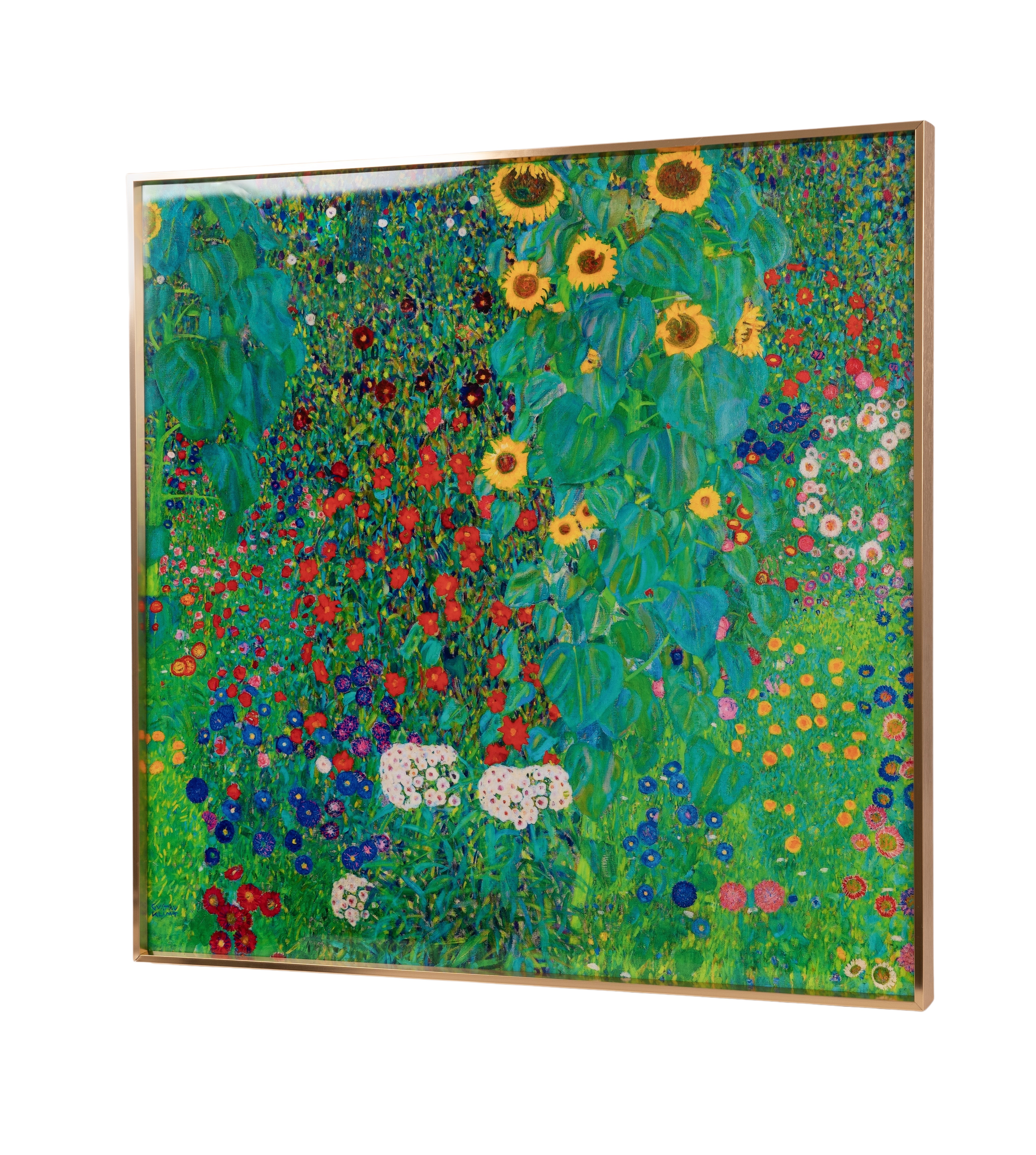 나무아래 핀 장미 80x80cm 액자 그림 구스타프 클림트 명화 사무실 거실 현관 캔버스 - 상세 이미지 5