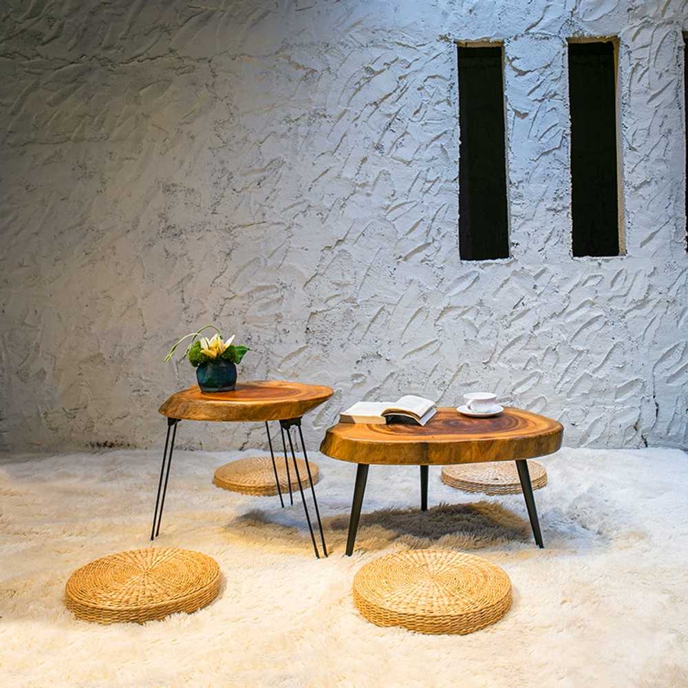 원목 티테이블 찻상 내추럴 좌식 소파 밥상 낮은 커피 55x45x40cm - 상세 이미지 4
