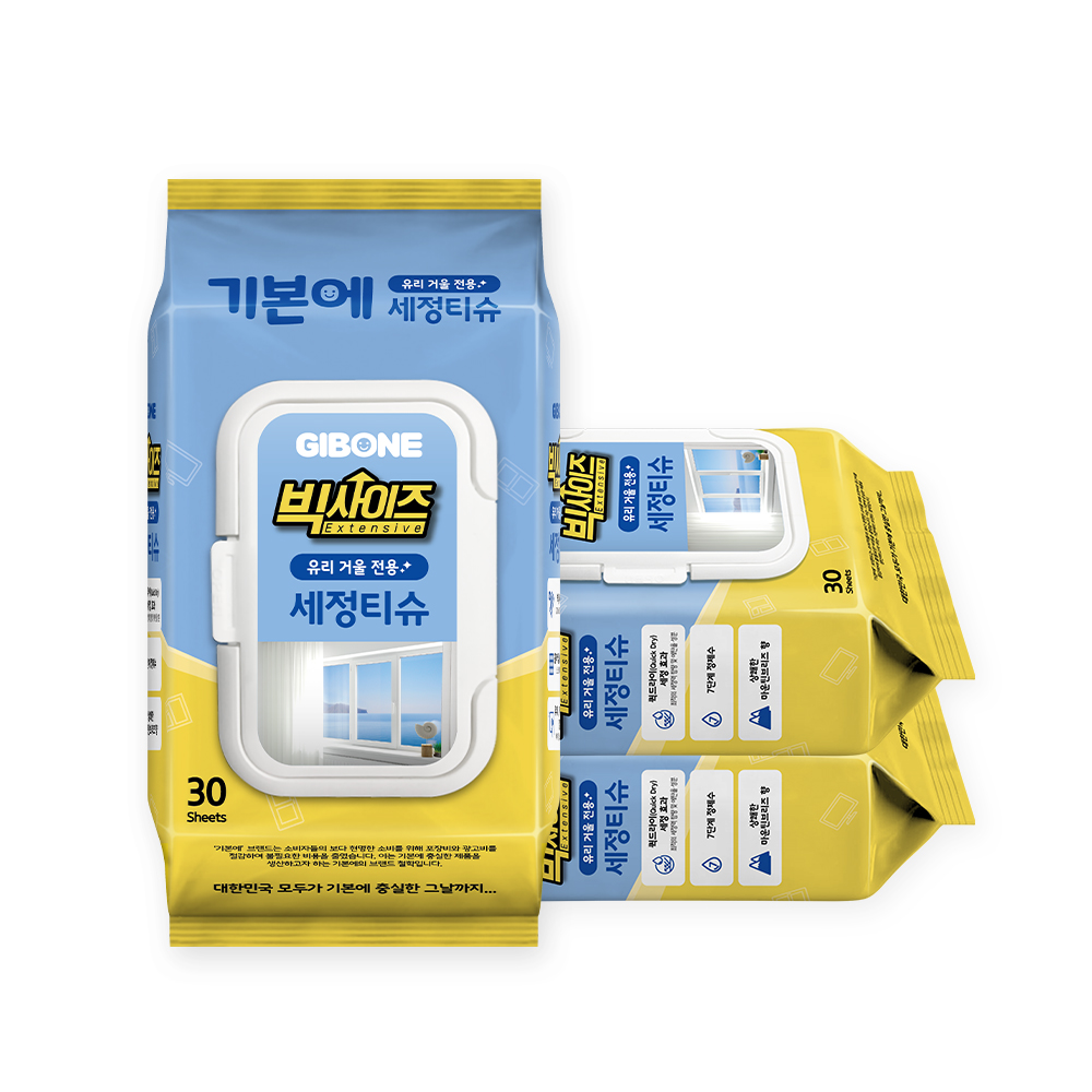 빅사이즈 유리 거울 전용 세정티슈 30매 3팩