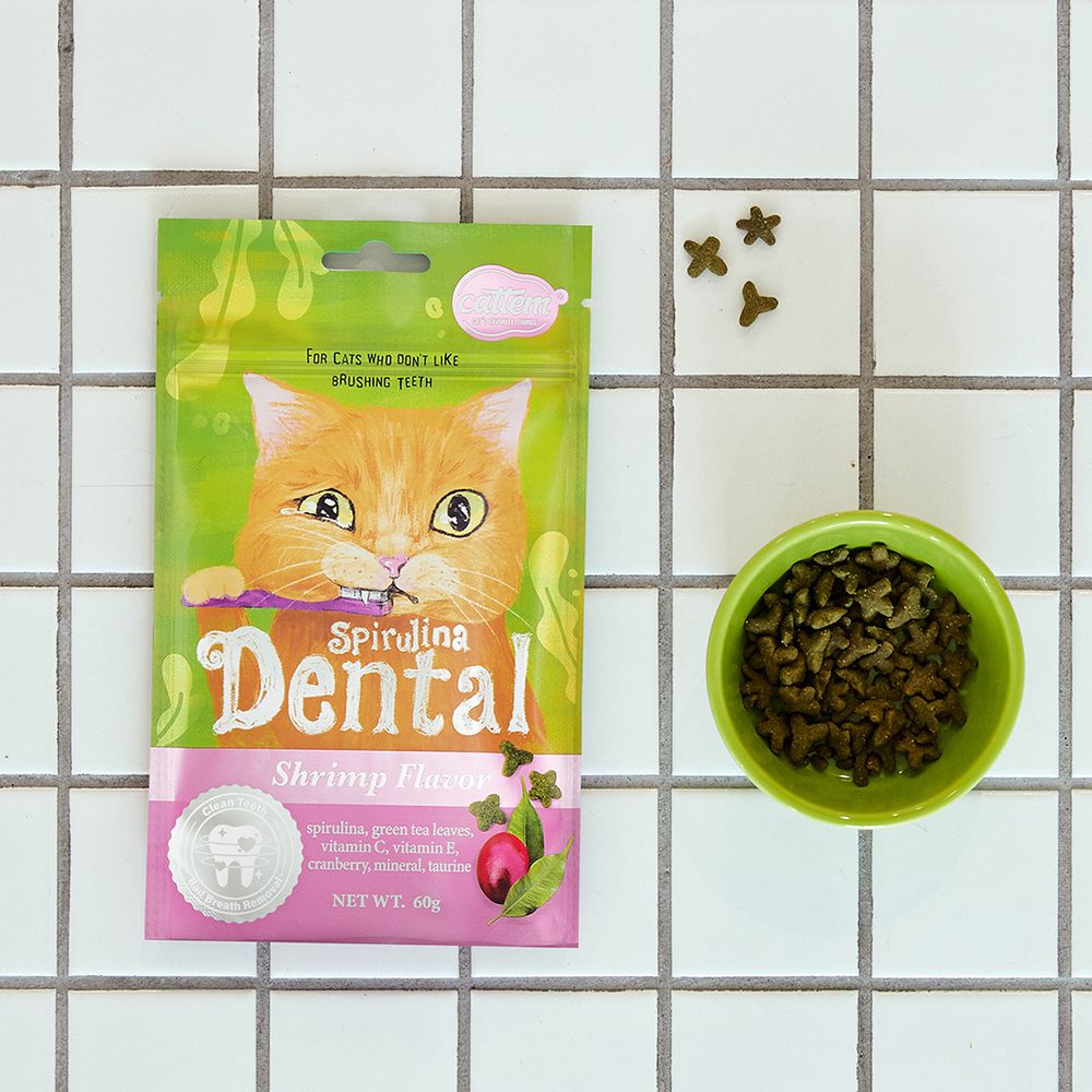 캣템 스피루리나 고양이 이빨과자 치석제거 덴탈 간식 쉬림프, 60g, 1개 이미지 8