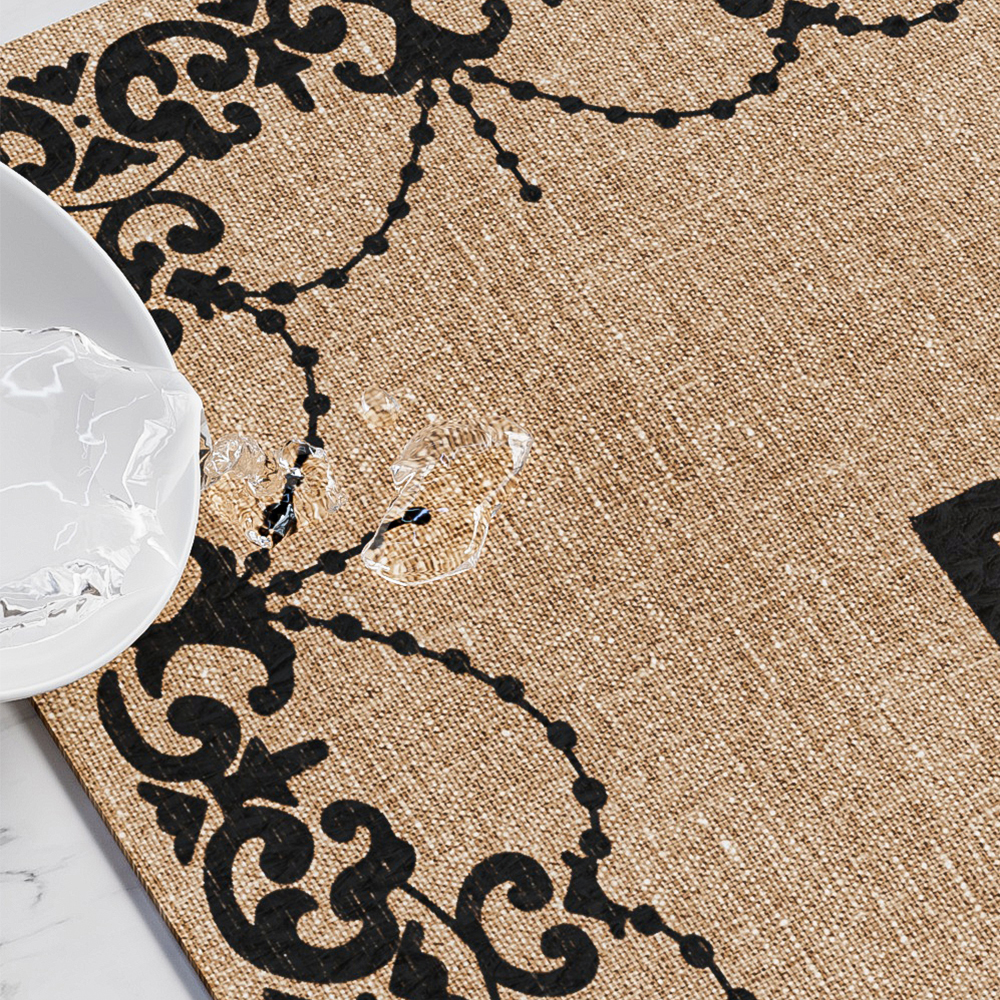 오라플 테이블 식탁 매트 4개입 방수 깔개 PVC 북유럽 호텔 식사