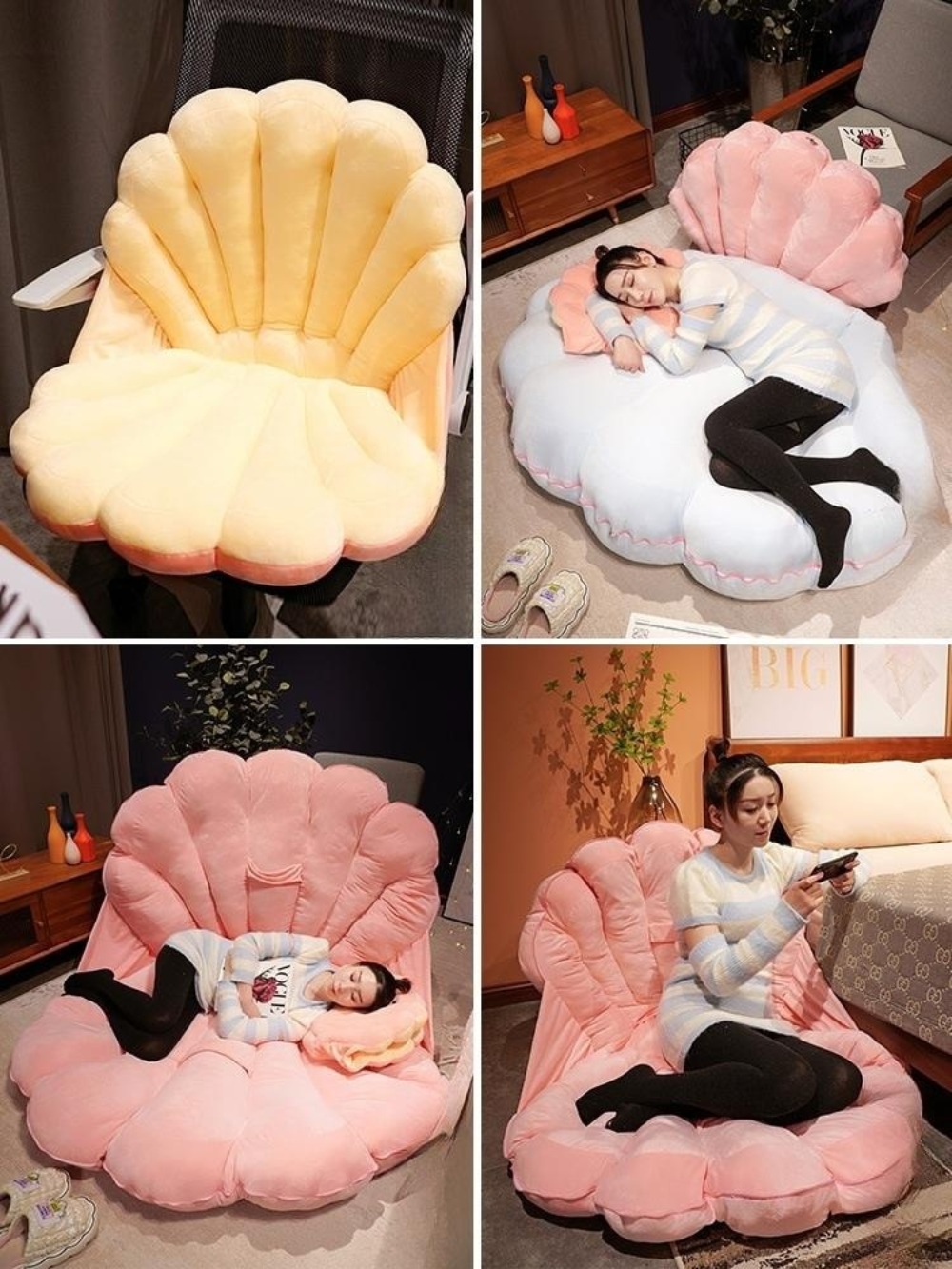 대왕조개쿠션 집순이 등받이 조개 조개쿠션 대형 쿠션 대왕 이미지 6