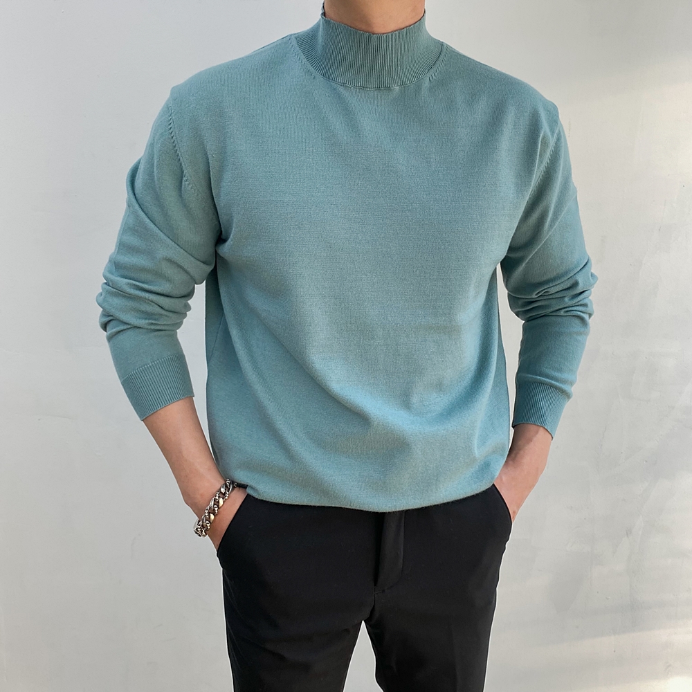 머슬핏니트 남자반목니트 남자반폴라 - 상세 이미지 5