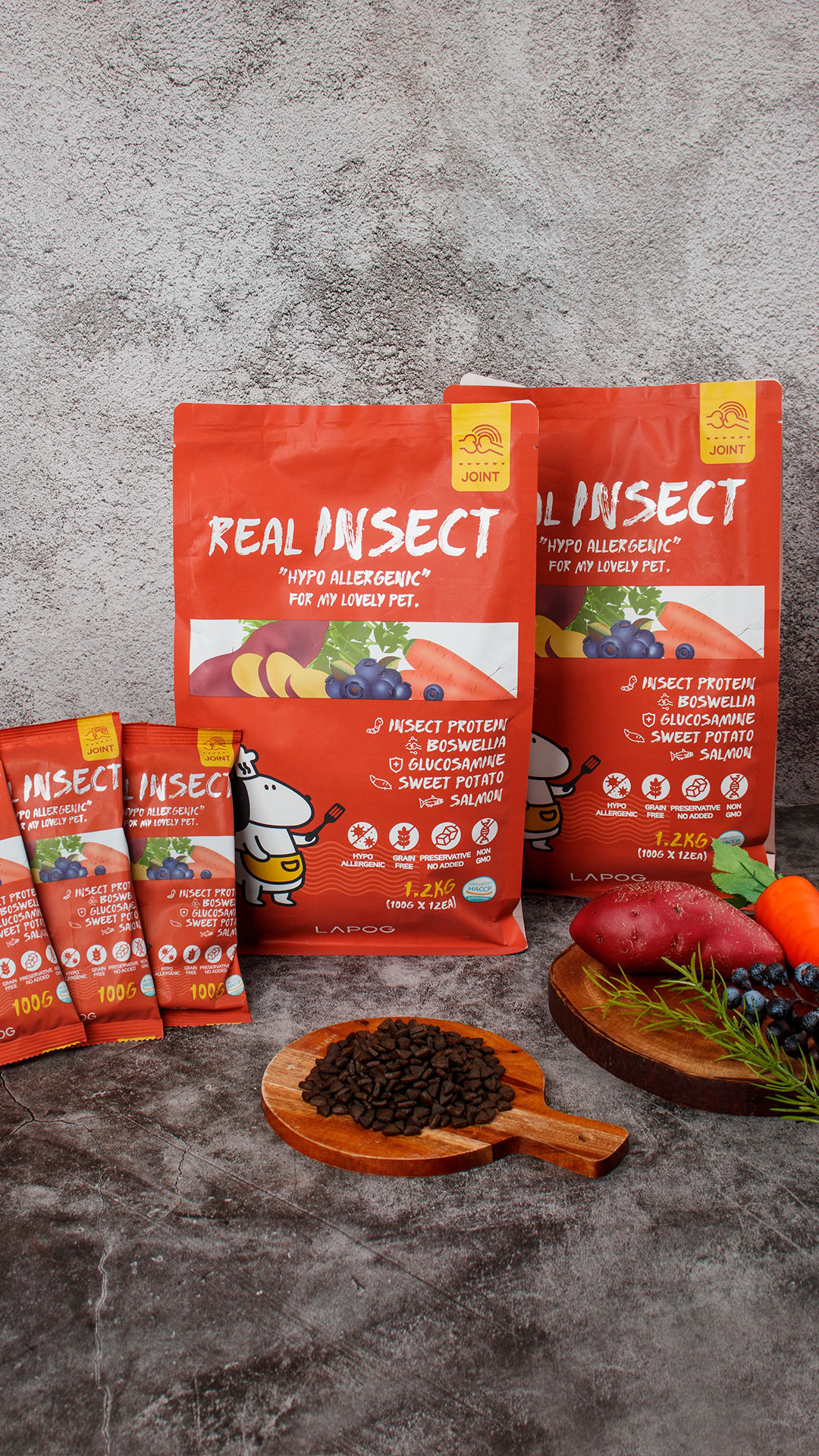 [샘플160g]+ 라포그 리얼 인섹트 소프트 키블 기능성 사료 눈건강(아이케어), 1kg, 1개 - 상세 이미지 2