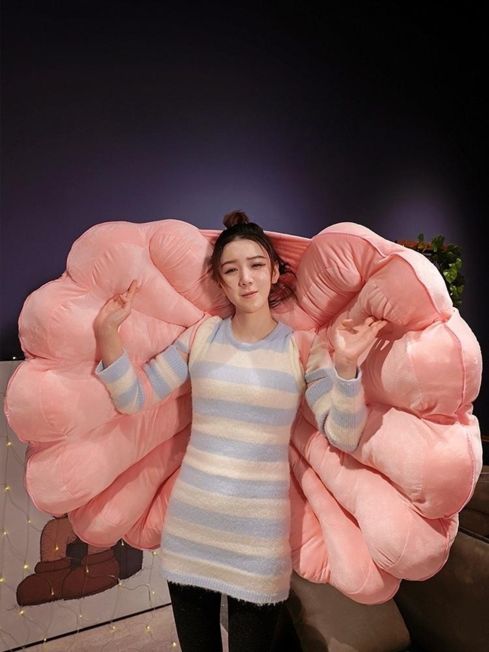 대왕조개쿠션 집순이 등받이 조개 조개쿠션 대형 쿠션 대왕 - 상세 이미지 3