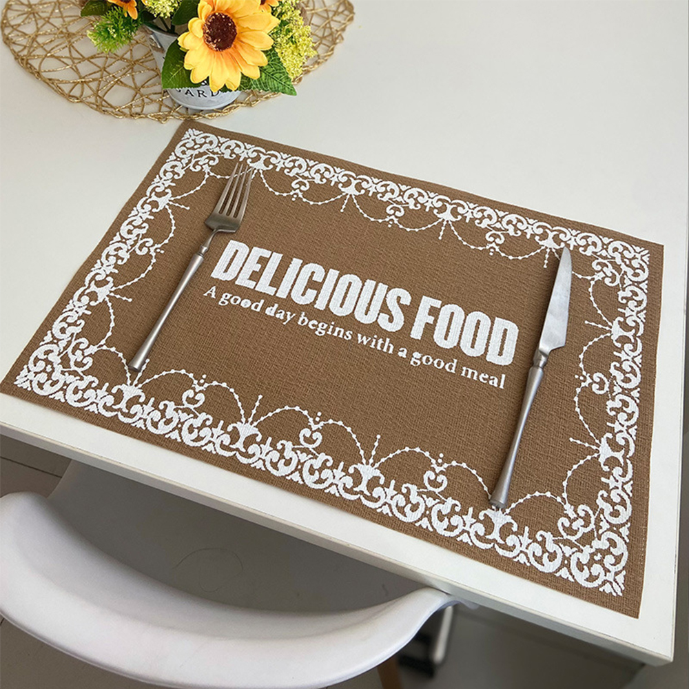 오라플 테이블 식탁 매트 4개입 방수 깔개 PVC 북유럽 호텔 식사