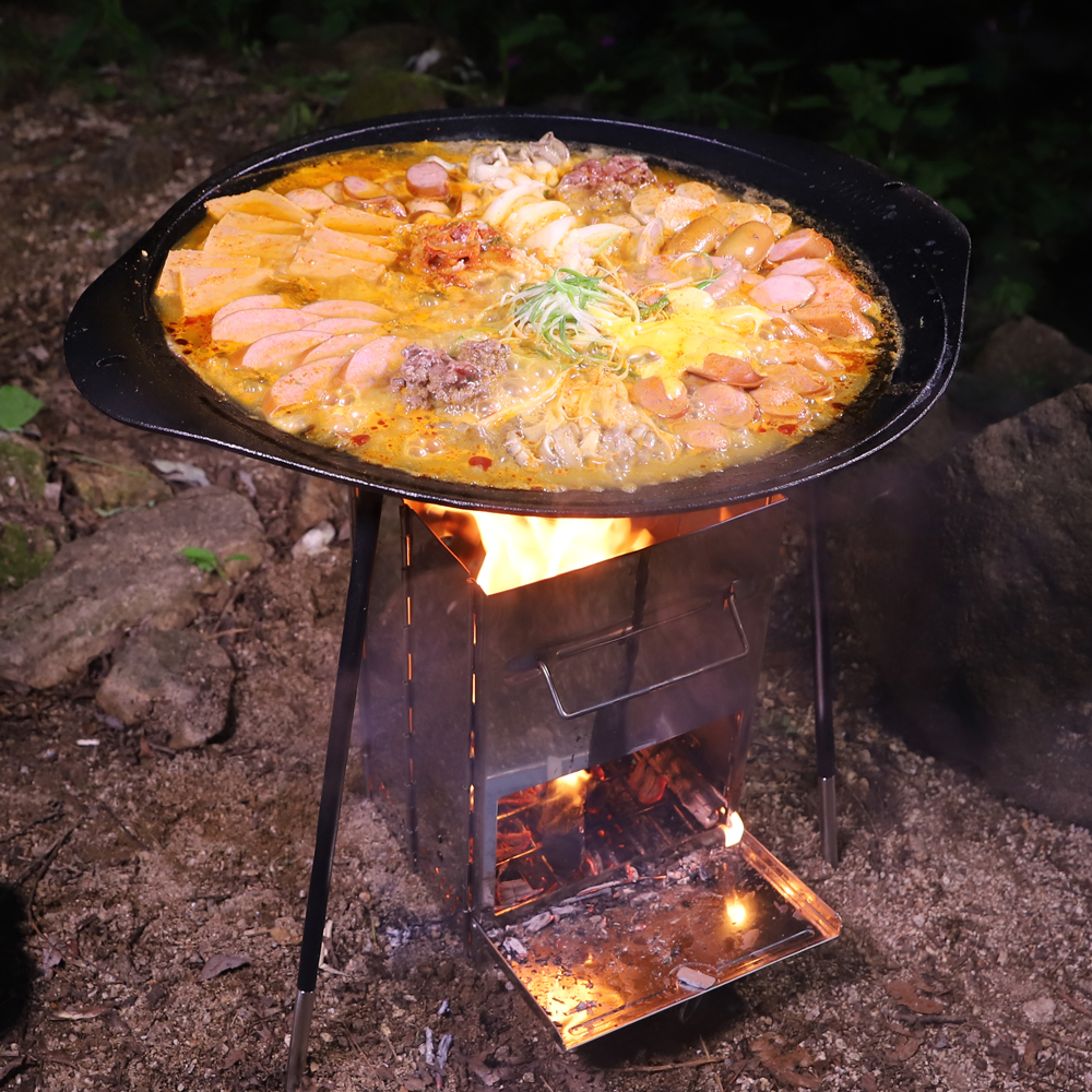 라그렌 그리들 47cm 대형 캠핑 무쇠 주물 팬 불판 인덕션겸용