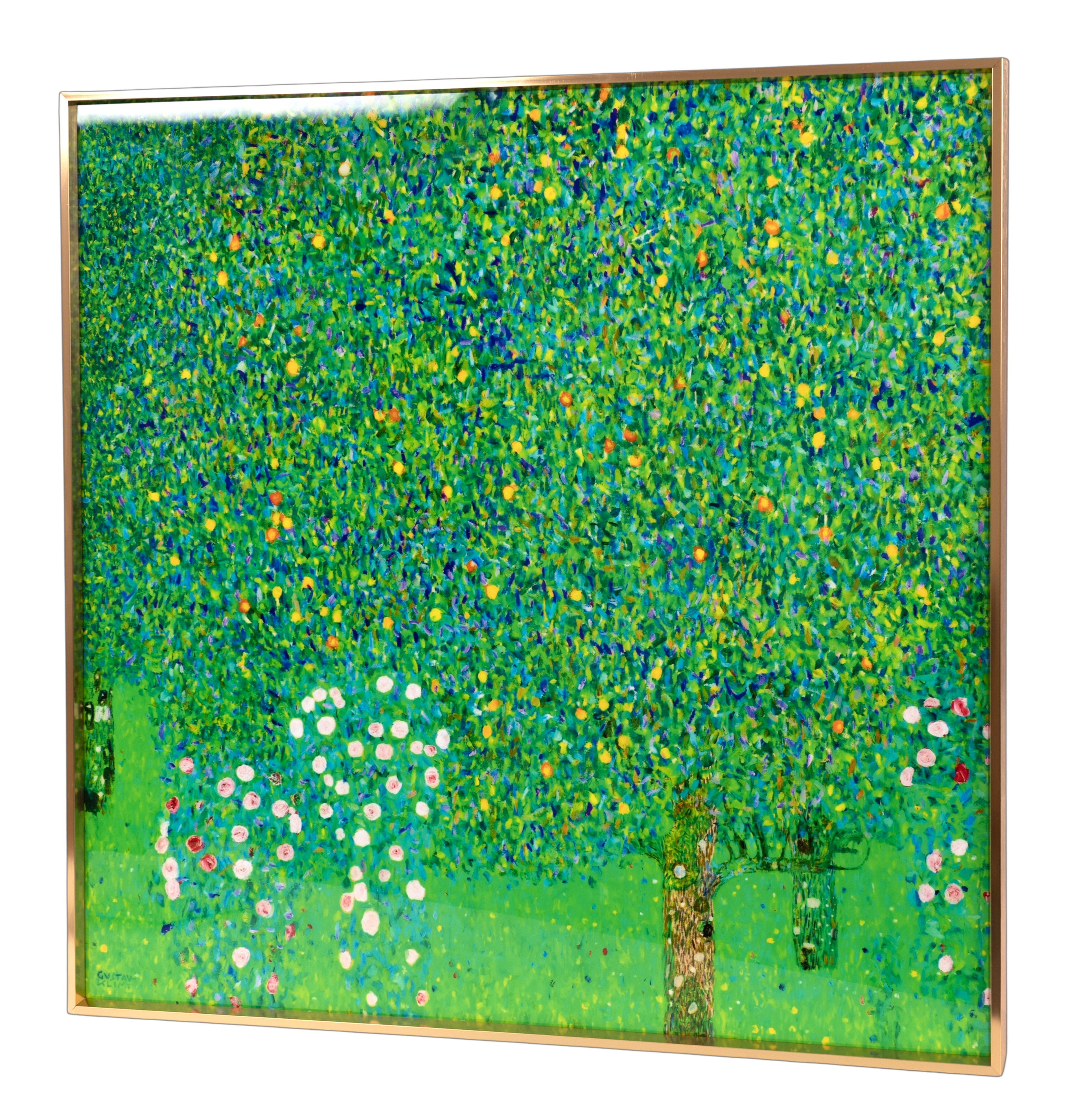나무아래 핀 장미 80x80cm 액자 그림 구스타프 클림트 명화 사무실 거실 현관 캔버스 - 상세 이미지 4