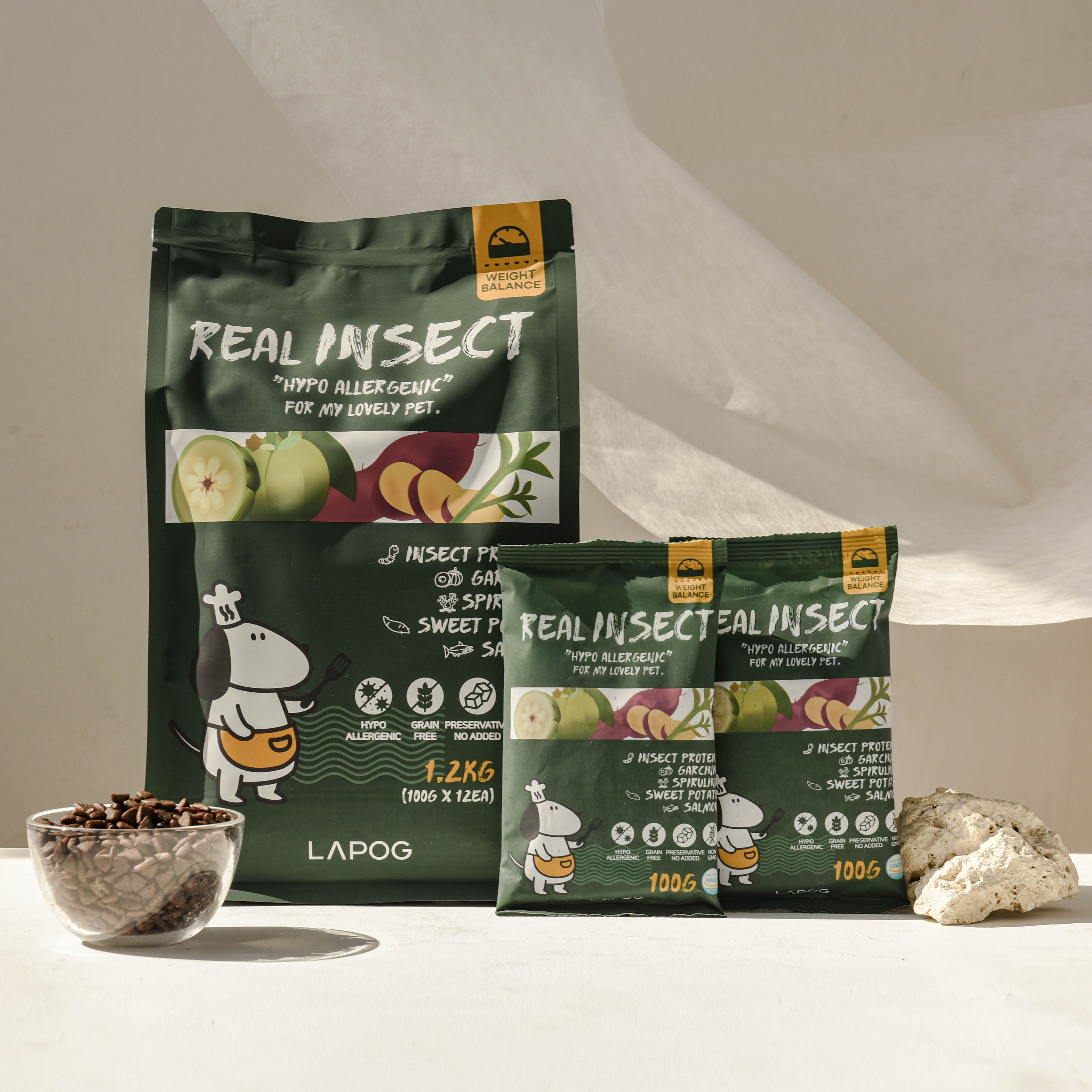 [샘플160g]+ 라포그 리얼 인섹트 소프트 키블 기능성 사료 눈건강(아이케어), 1kg, 1개 - 상세 이미지 3