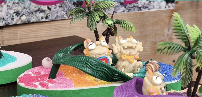 일본 오키나와 류큐무라에서 시마조리와 함께하는 시사 장식 만들기 체험 이미지 3