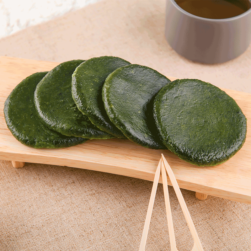 거문도해풍쑥 무설탕 쑥떡, 쑥인절미, 쑥절편, 아침식사대용 쑥개떡 500g (개별포장) - 상품 이미지