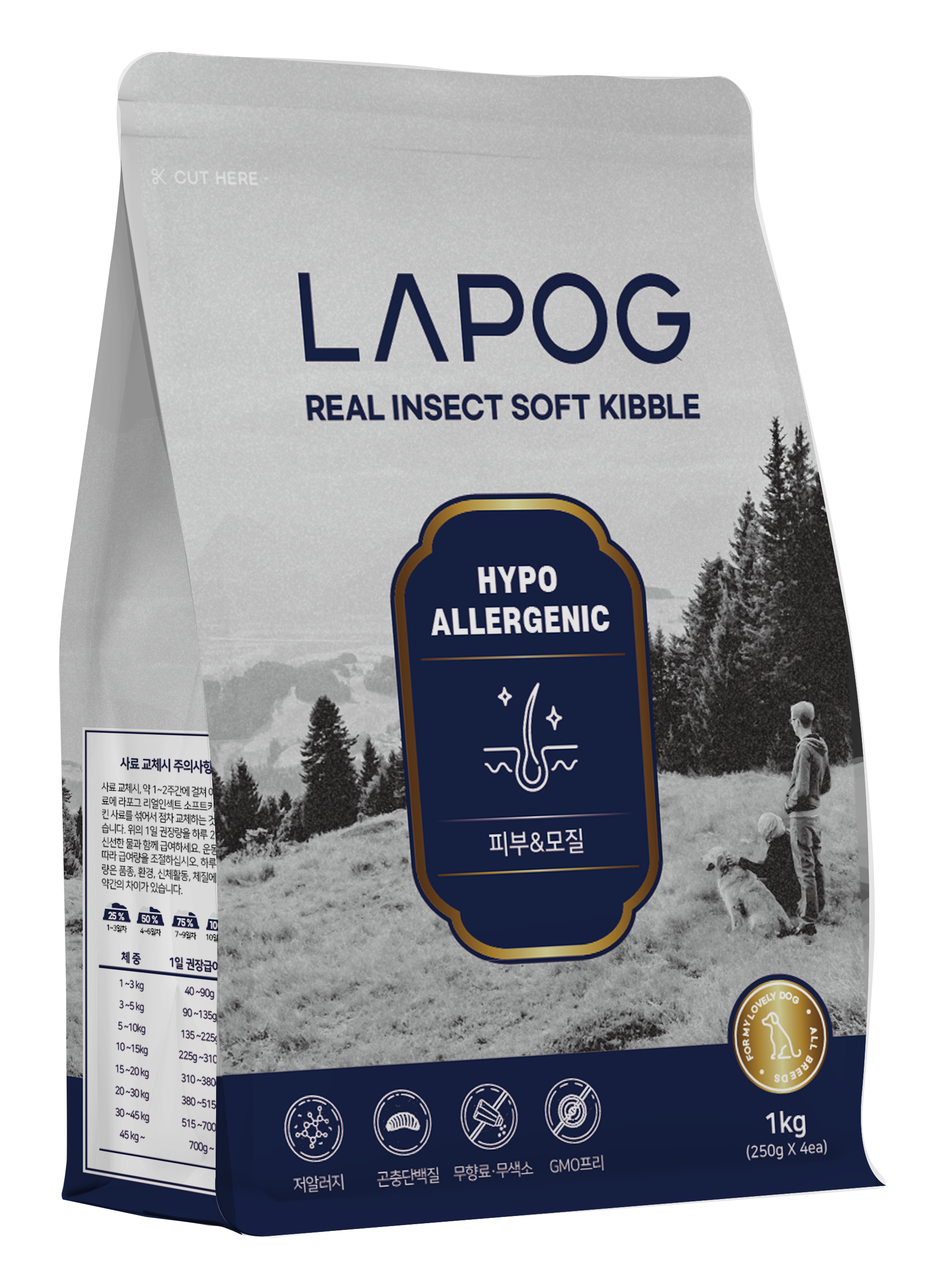 [샘플160g]+ 라포그 리얼 인섹트 소프트 키블 기능성 사료 피부건강(스킨), 1kg, 1개 - 상품 이미지