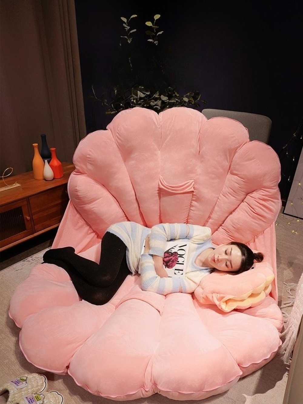 대왕조개쿠션 집순이 등받이 조개 조개쿠션 대형 쿠션 대왕 - 상세 이미지 2