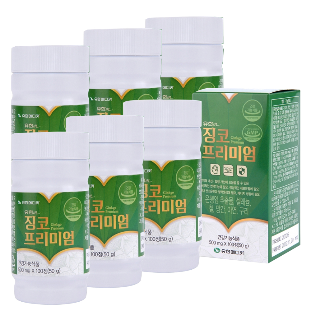 유한m 징코 프리미엄 6병 10개월분 은행잎추출물 혈액순환 혈행개선 기억력개선