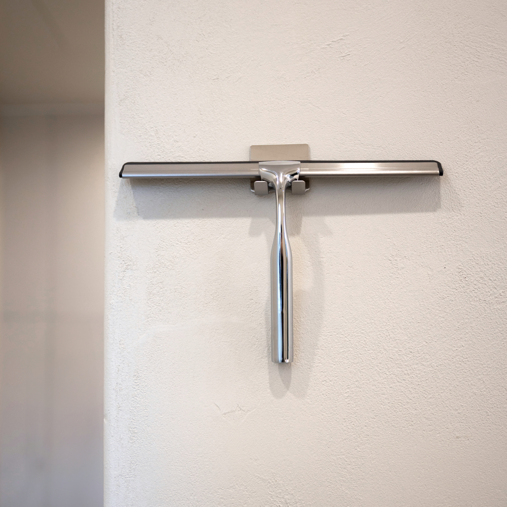 스텐304 고급형 욕실스퀴지 거치대포함 유리창청소도구 유리 창문 닦이 스퀴즈 제품 이미지