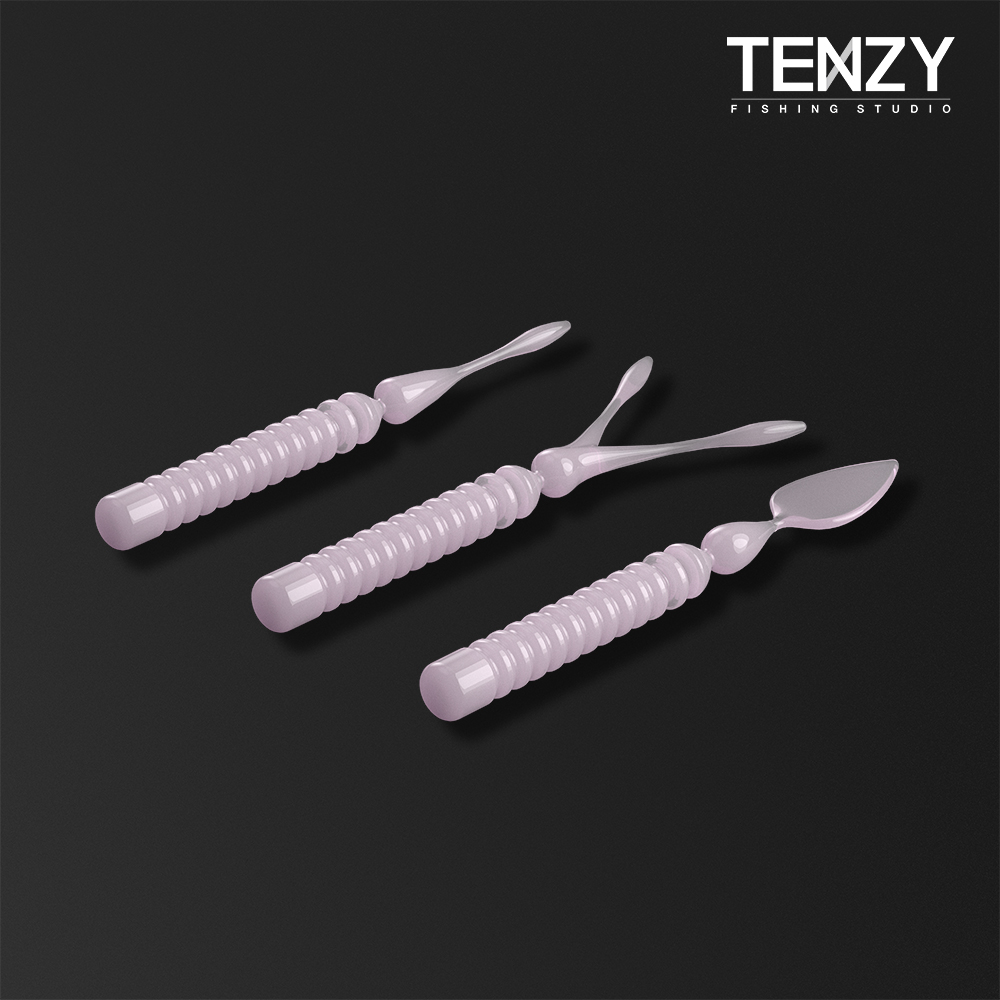 텐지 아트릭 아징 메바루 볼락 송어 전갱이웜 2.2인치 텐지핑크, 5.5cm(2.2인치)