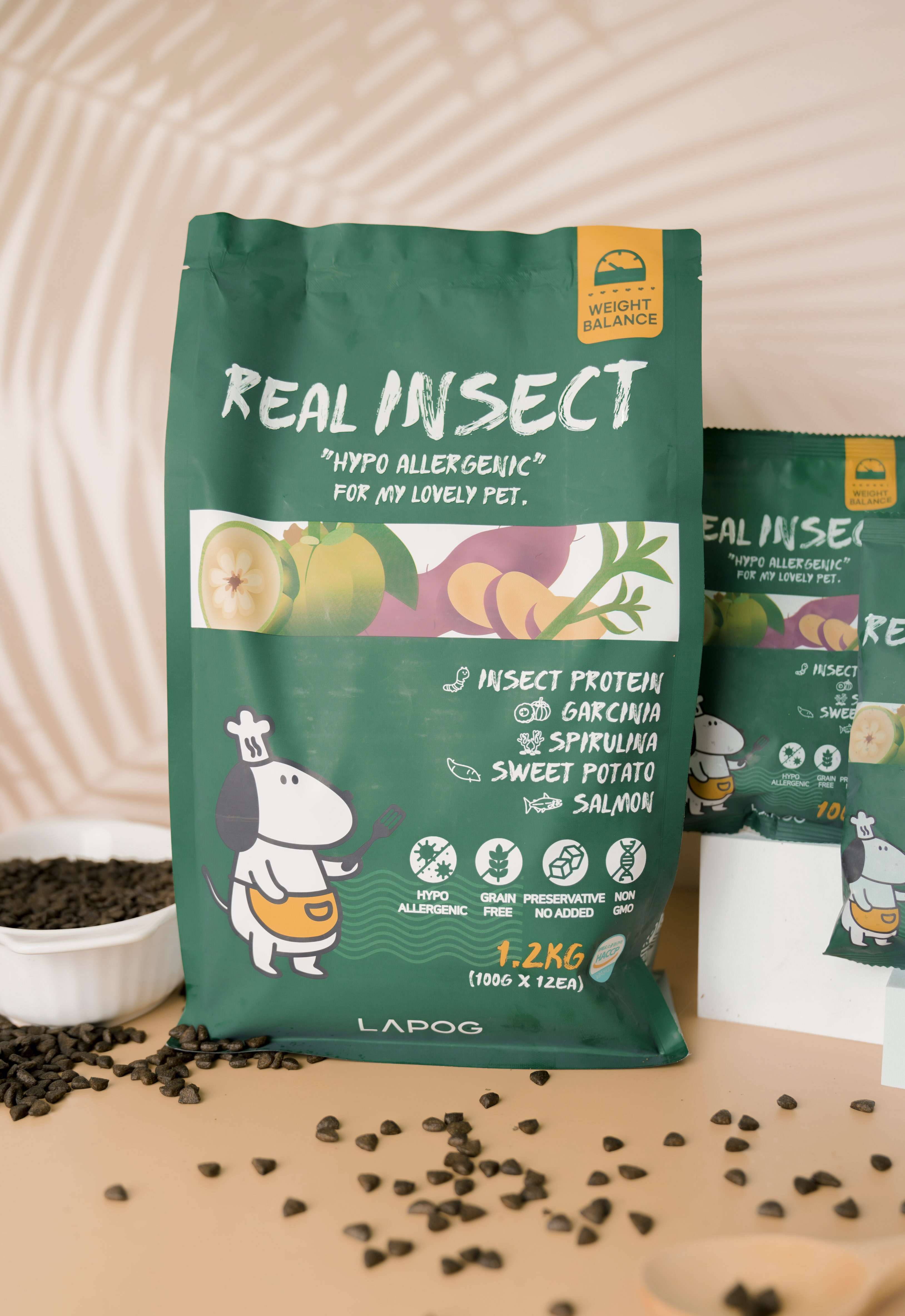 [샘플300g]+ 라포그 리얼 인섹트 기능성 사료 웨이트밸런스(눈물), 1.2kg, 1개