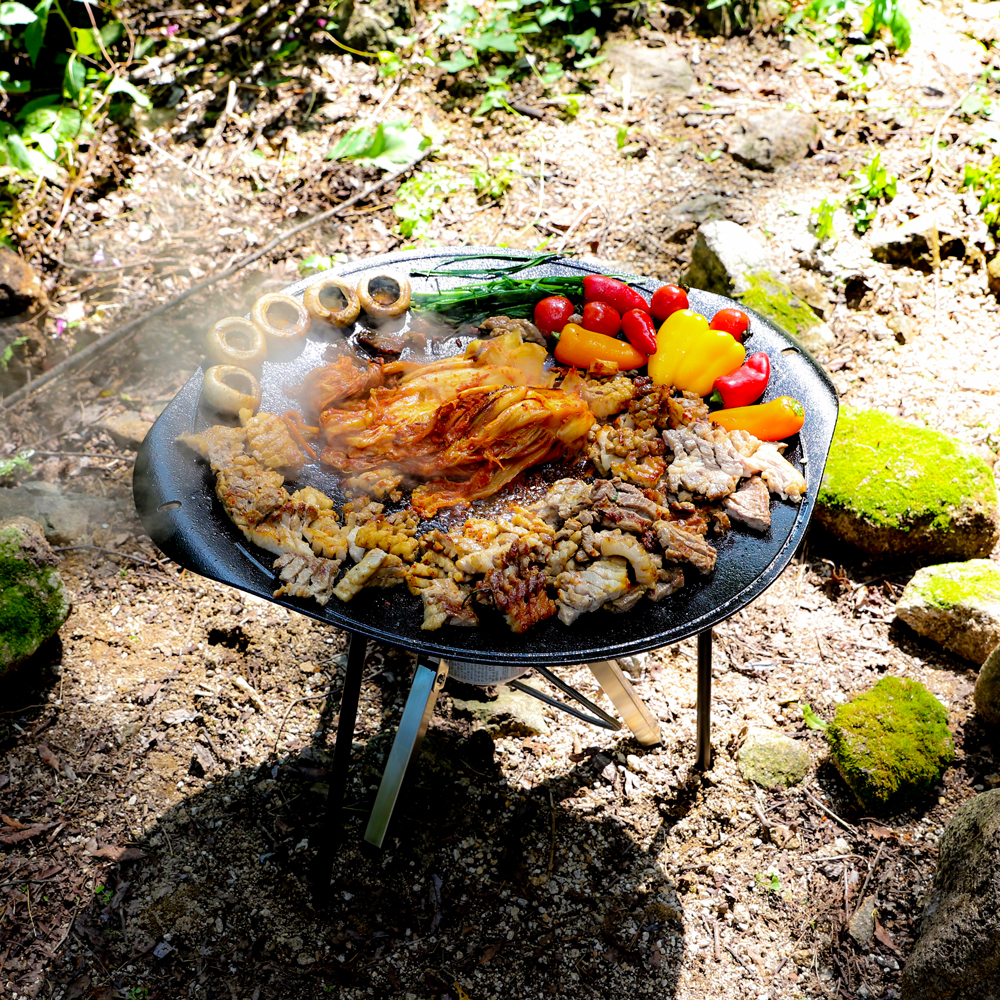 라그렌 그리들 47cm 대형 캠핑 무쇠 주물 팬 불판 인덕션겸용
