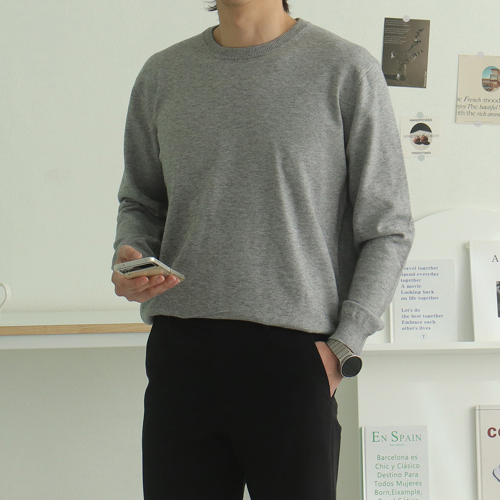 남자 니트 위셔블 캐시미어 정장 스웨터 이미지 4