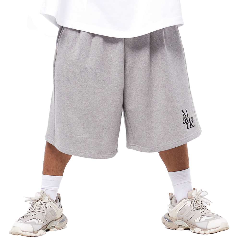 MAVRK 매버릭 MTP 로고 슈퍼 와이드 버뮤다 팬츠 그레이 - 상품 이미지