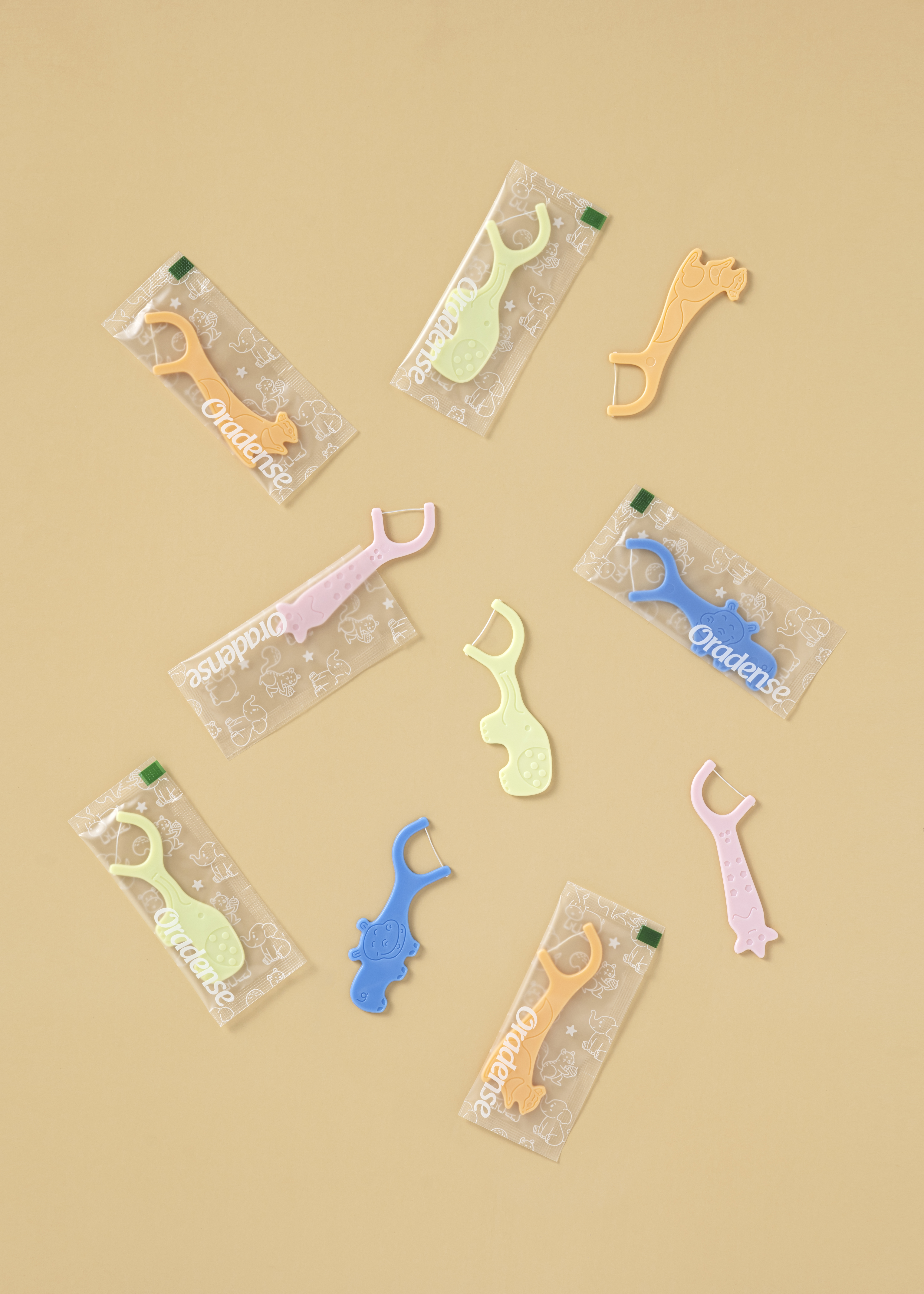 오라덴스 어린이 일회용 치실 Y형, 60개입, 6개