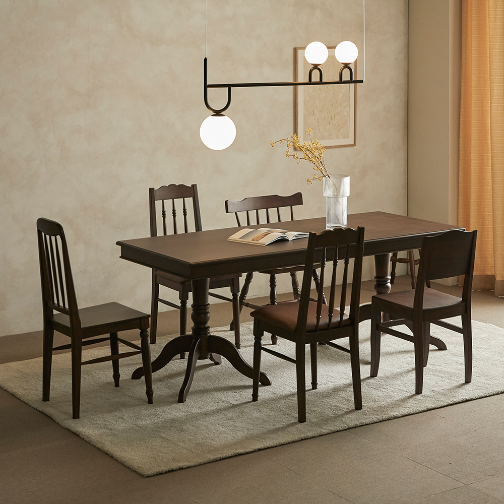 로맨틱캬바레 1968 빈티지 원목 의자 카페 인테리어 월넛 체어