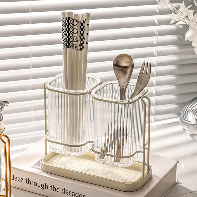 달팽이리빙 퀴진드마망 링클 물빠짐 수저통(2구)