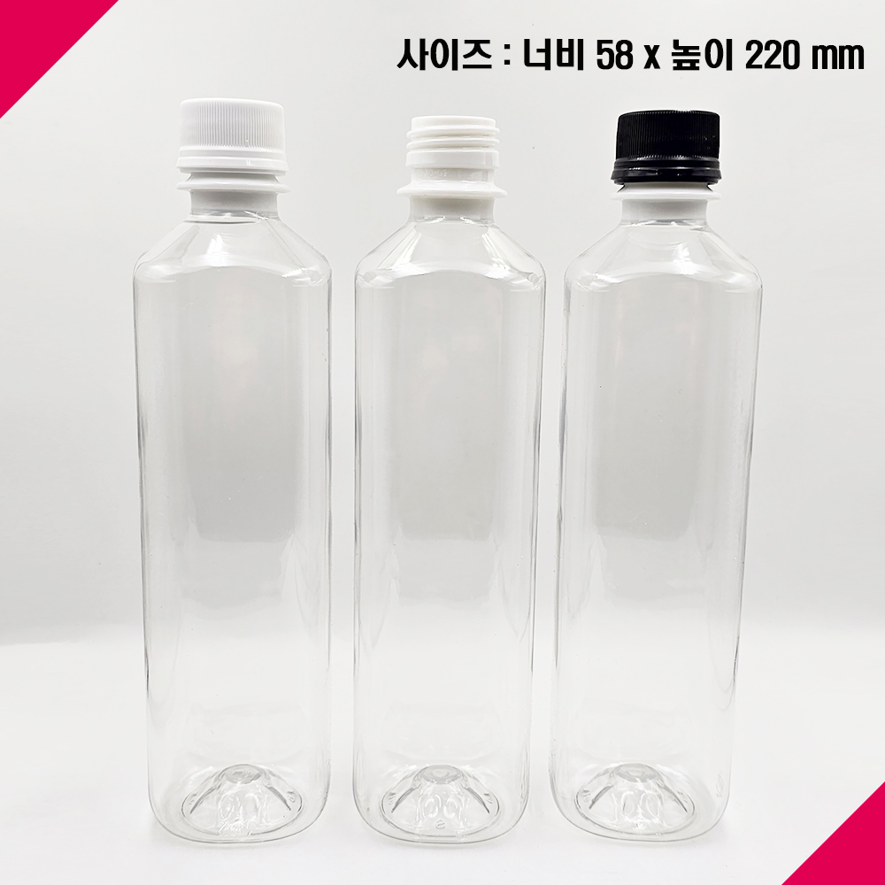 국내생산 보틀스 내열페트병 500ml 일자 사각 공병 온장고 PET병 플라스틱병 - 상세 이미지 2
