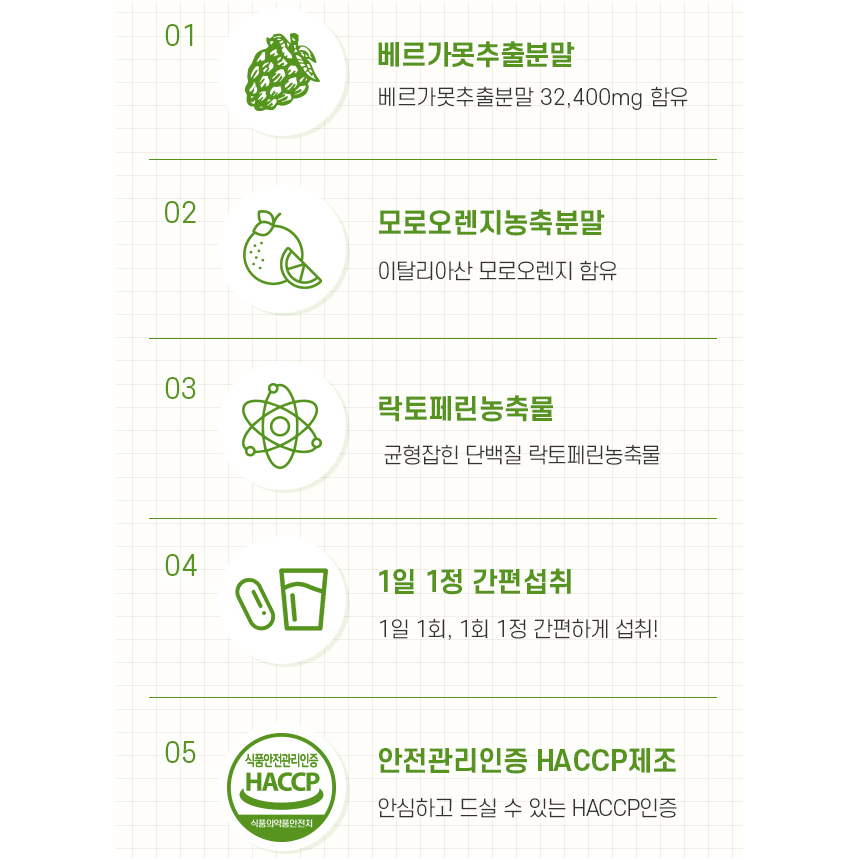 베르가못 추출물 70% 고함량 국산 베르가모트 추출분말 모로오렌지 정 - 상세 이미지 3