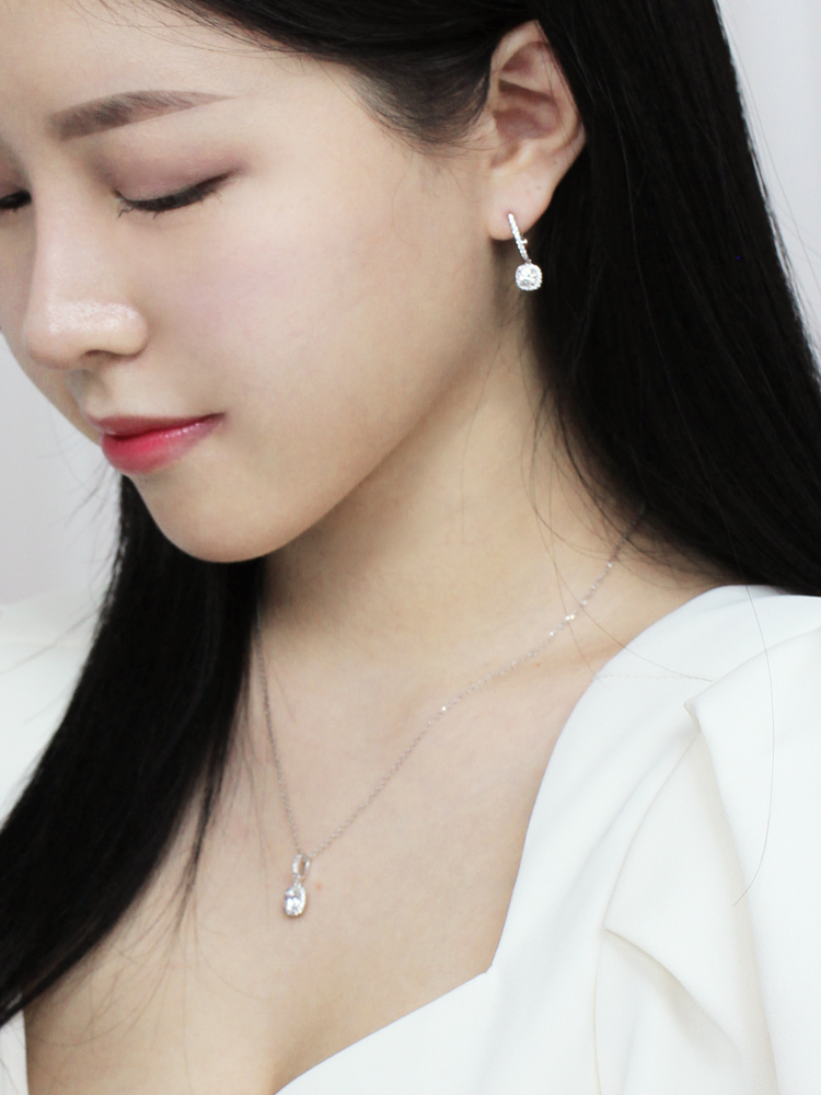 3부 5부 다이아 세트 천연 우신 GIA 까르 목걸이 귀걸이 반지 결혼 기념일 선물 예물 - 상세 이미지 5