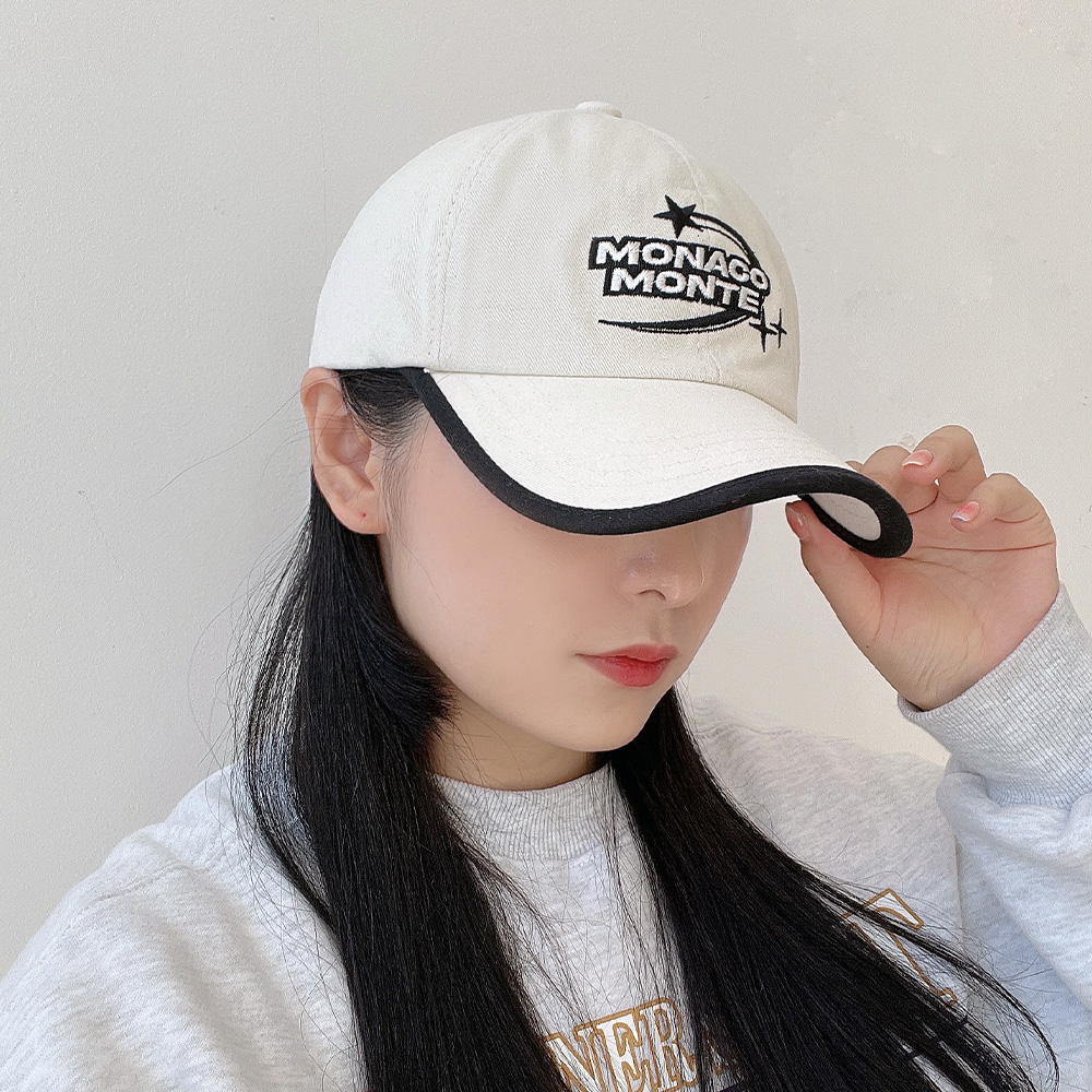 레트로 MONACO 레터링볼캡 투톤 캡모자 데일리모자 남녀공용 야구모자 이미지 6