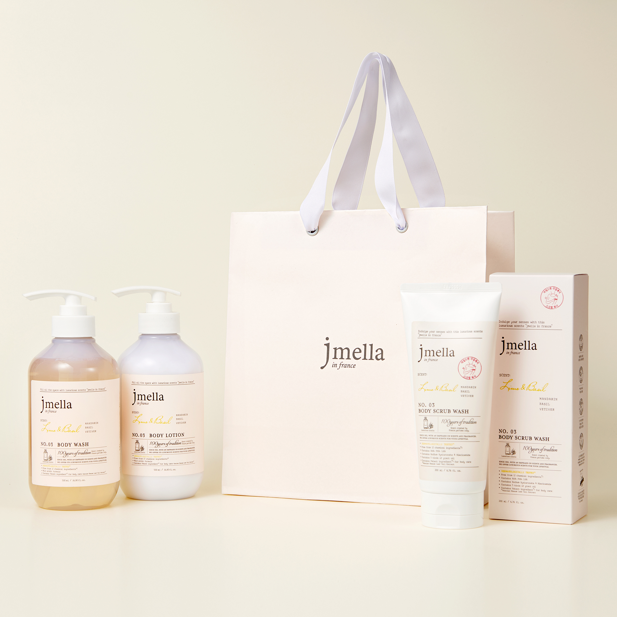 제이멜라 페이보릿 바디 꿀케어 3종 세트 (워시 500ml + 로션 500ml + 스크럽 워시 200ml) - 상품 이미지