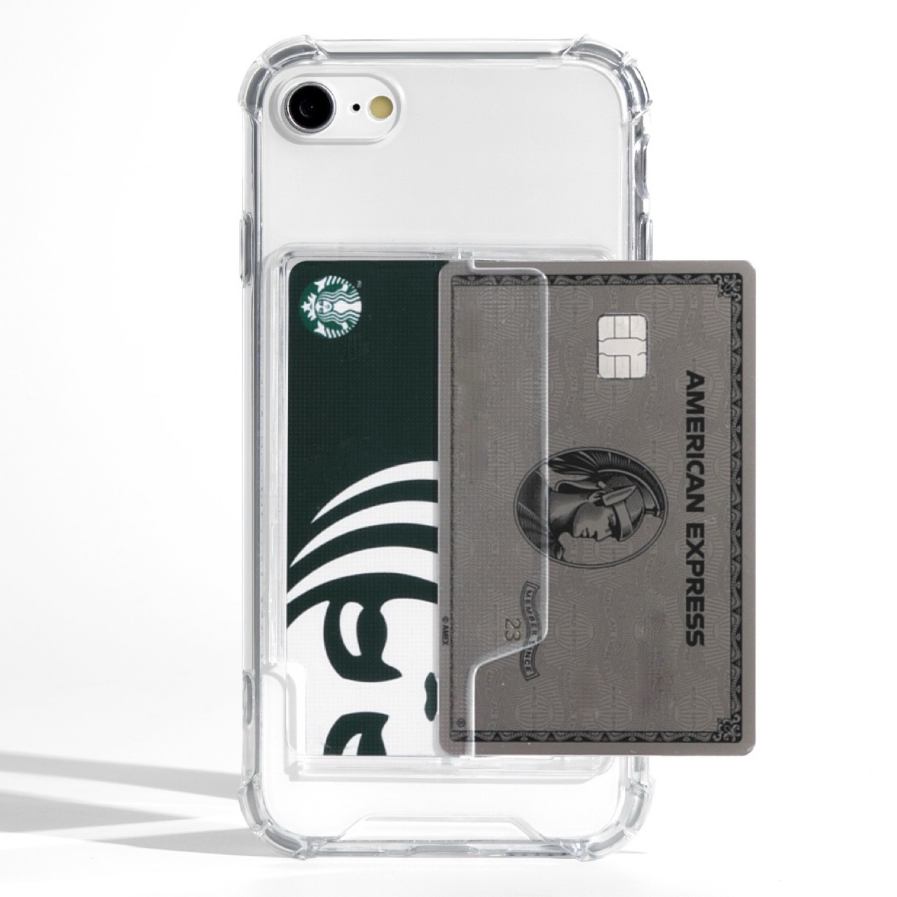 카드 2장 케이스 범퍼 투명, 아이폰 SE3/SE2/8/7