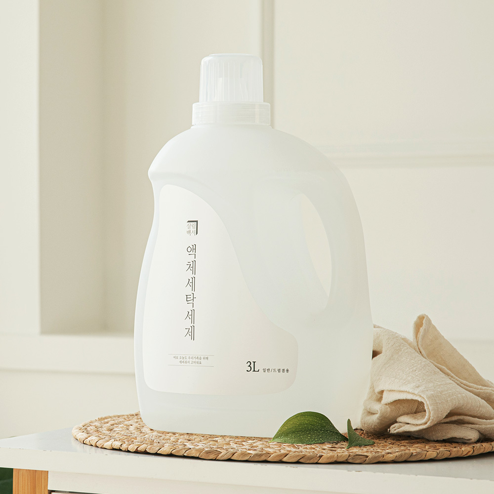 살림백서 액체 세탁세제 천연 유래98% 3L 드럼용 일반용 드럼 세탁기 대용량
