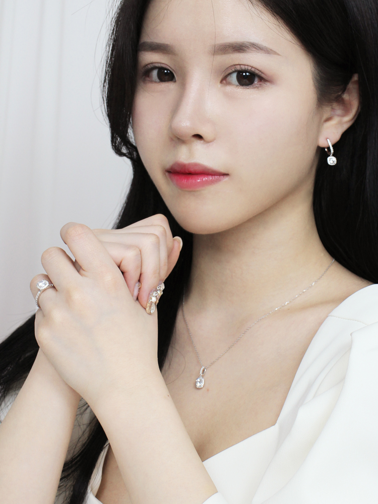 3부 5부 다이아 세트 천연 우신 GIA 까르 목걸이 귀걸이 반지 결혼 기념일 선물 예물 - 상세 이미지 4