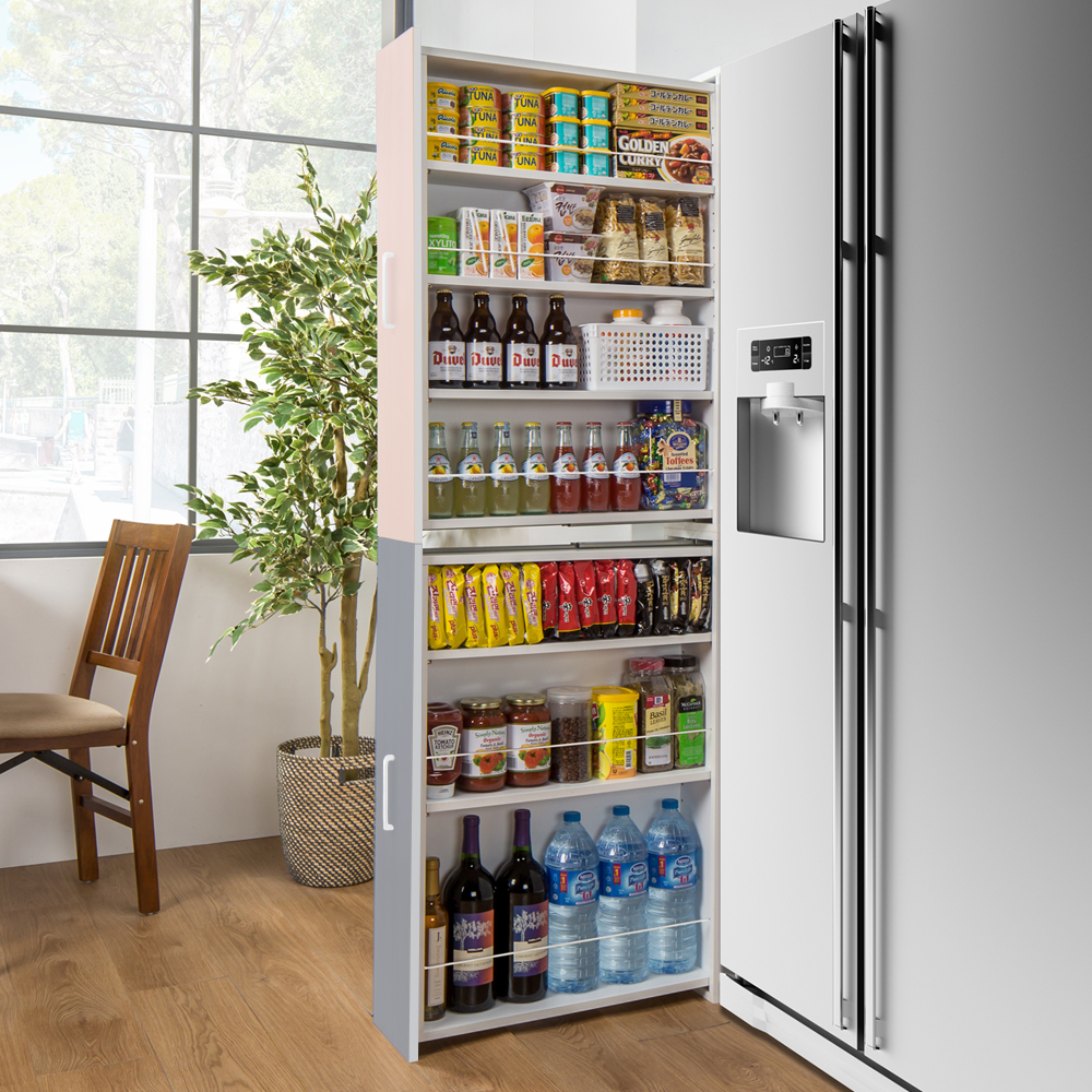 비스포크 슬라이딩 틈새장 폭160 깊이615 높이630 주방 냉장고 싱크대 수납장 팬트리장