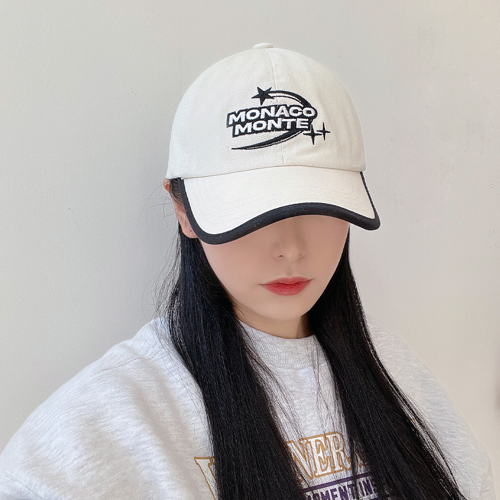 레트로 MONACO 레터링볼캡 투톤 캡모자 데일리모자 남녀공용 야구모자 이미지 8