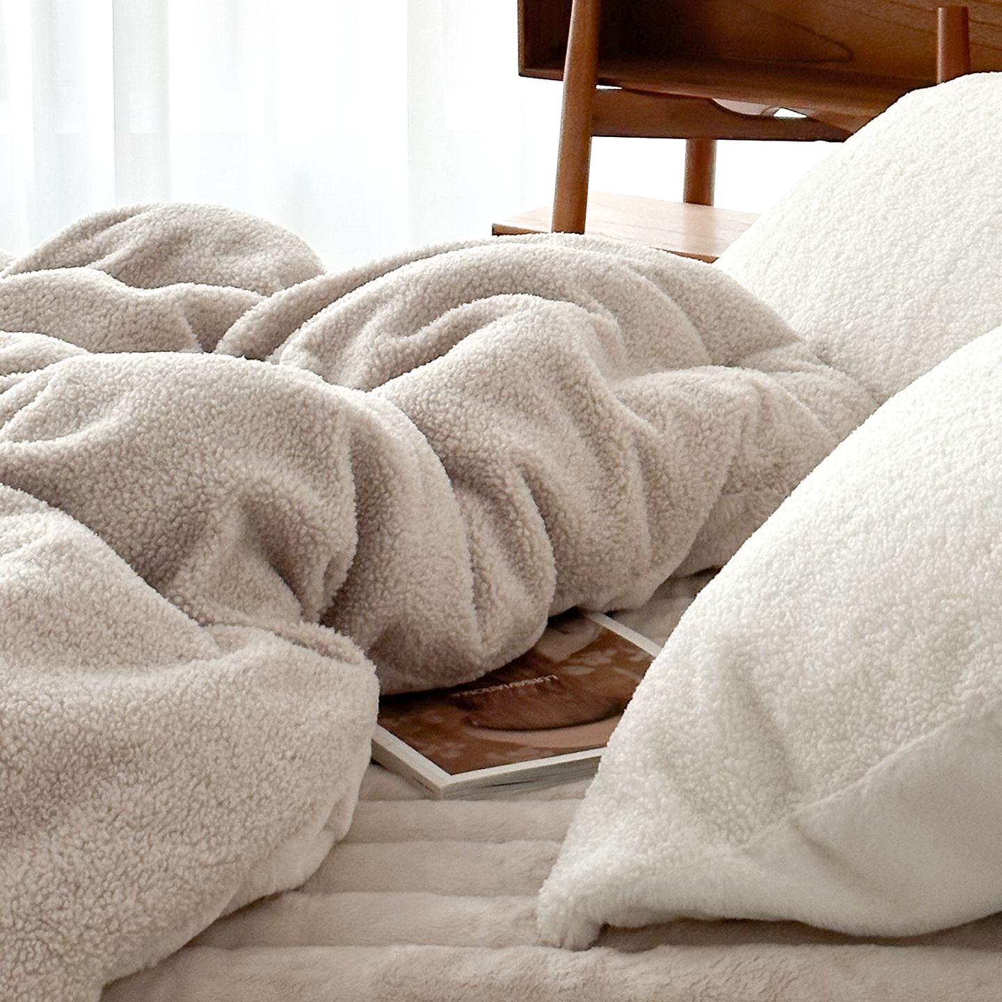 겨울 극세사이불 메리미 양털 15mm 장모 극세사 차렵이불