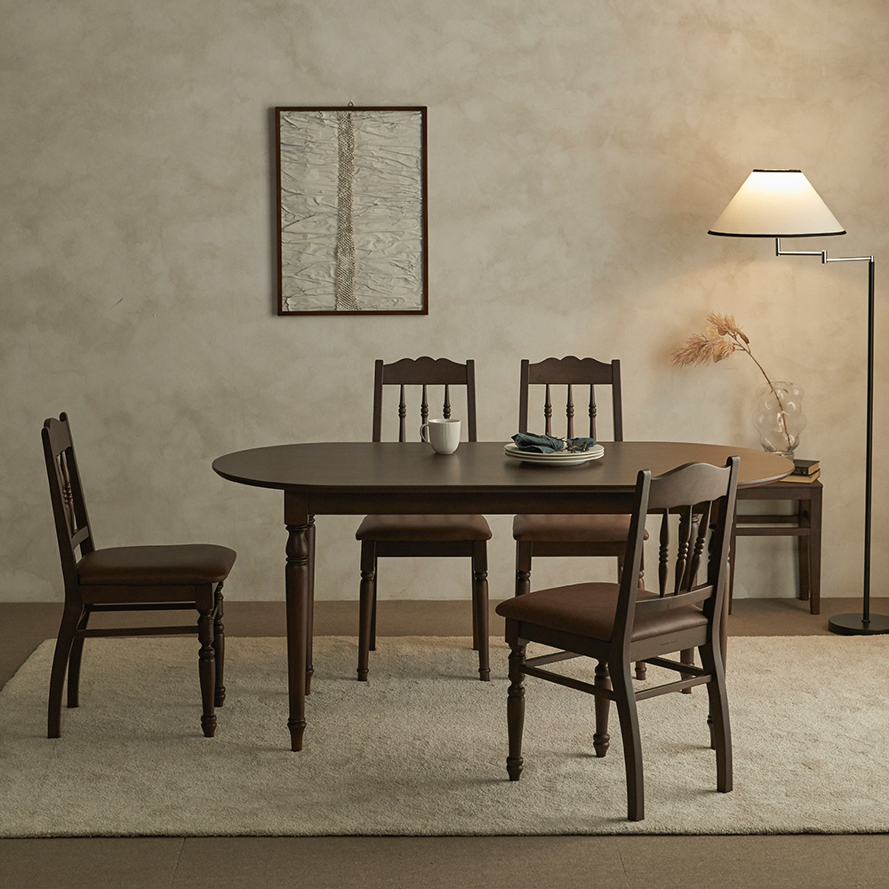 로맨틱캬바레 1967 빈티지 원목 의자 카페 인테리어 월넛 체어