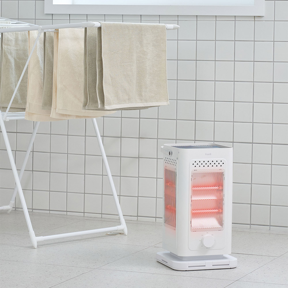 [와이드형 그릴] 프롬비 오방난로 전기히터 난방기 스토브 무소음 발터치 FE241 화이트