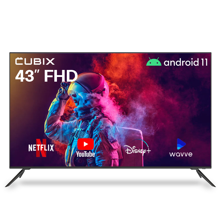 큐빅스 스마트 109cm(43인치) FHD TV LED 에너지1등급 구글 안드로이드 GAT431FHD