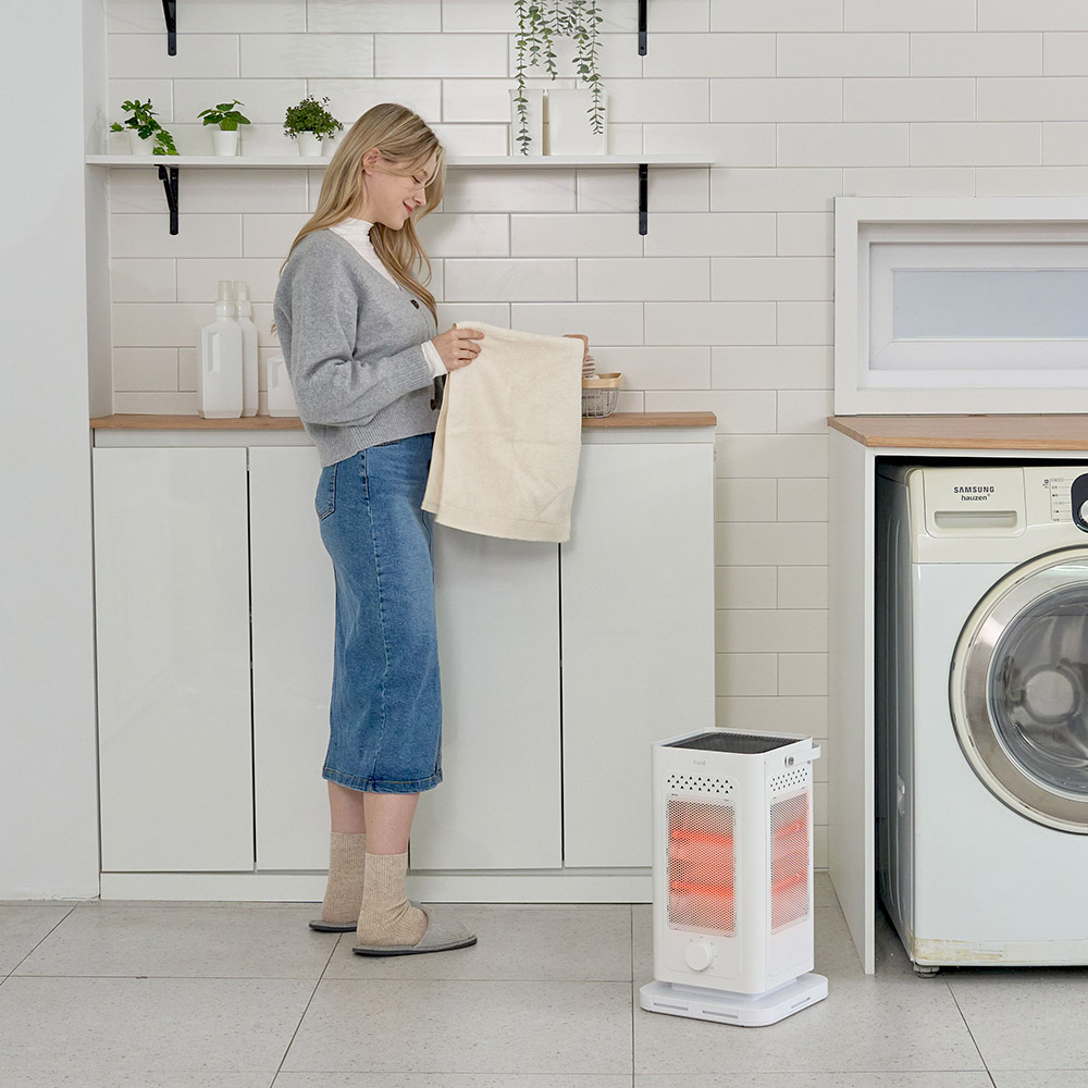 [와이드형 그릴] 프롬비 오방난로 전기히터 난방기 스토브 무소음 발터치 FE241 화이트