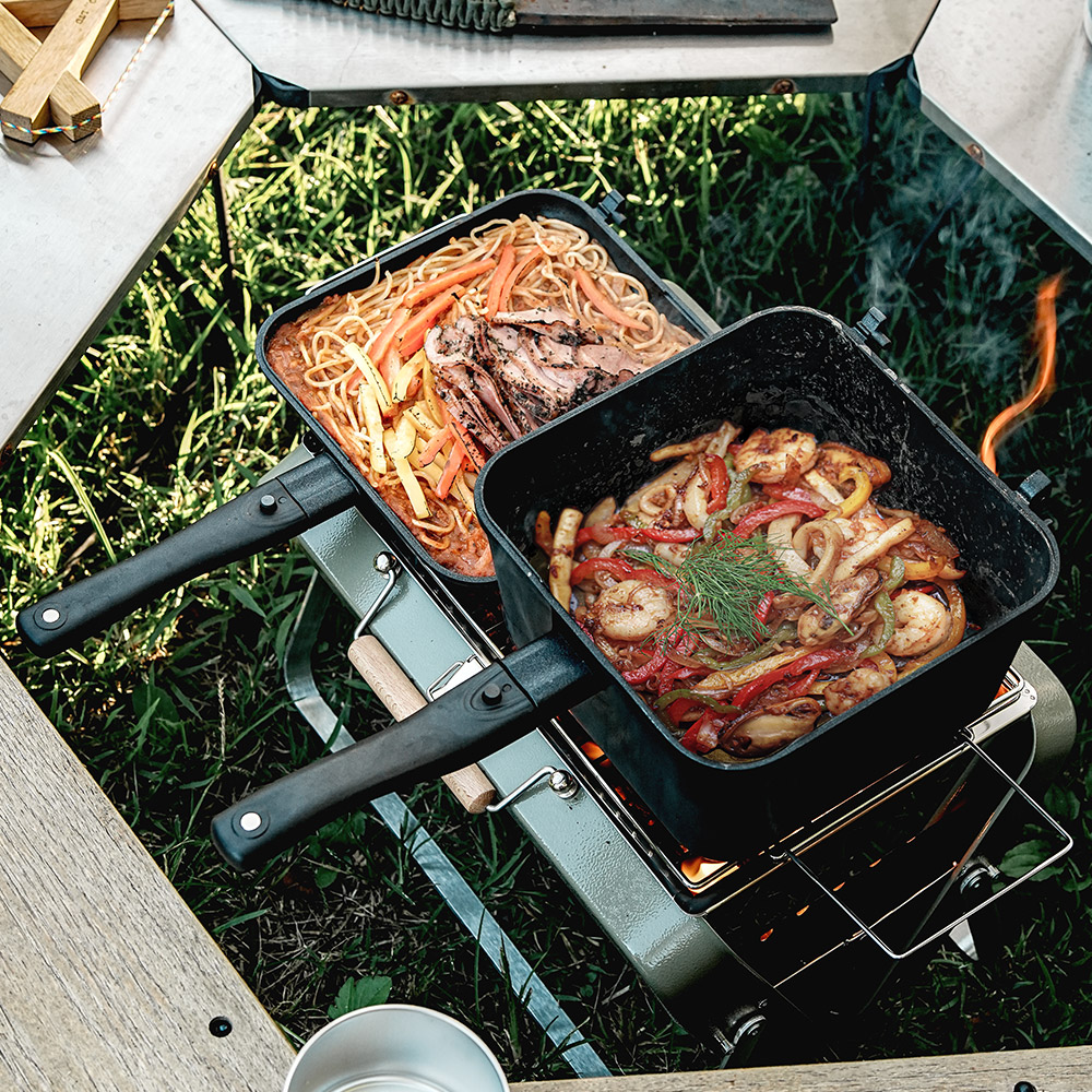 오슬로 아웃백 멀티팟 그리들 캠핑 냄비 후라이팬 반합 세트