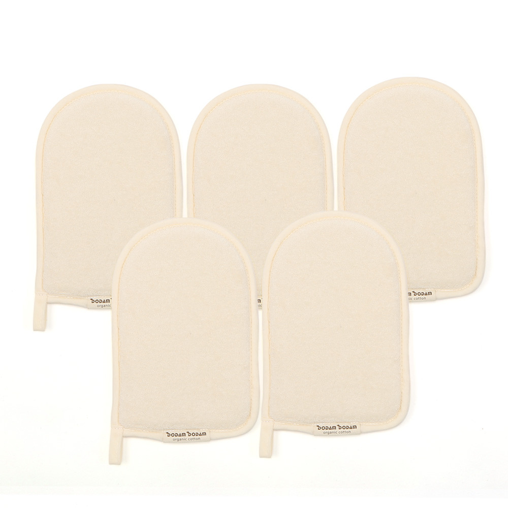 도담도담 오가닉 코튼 무형광 100% 유아 목욕 손 타월 5장