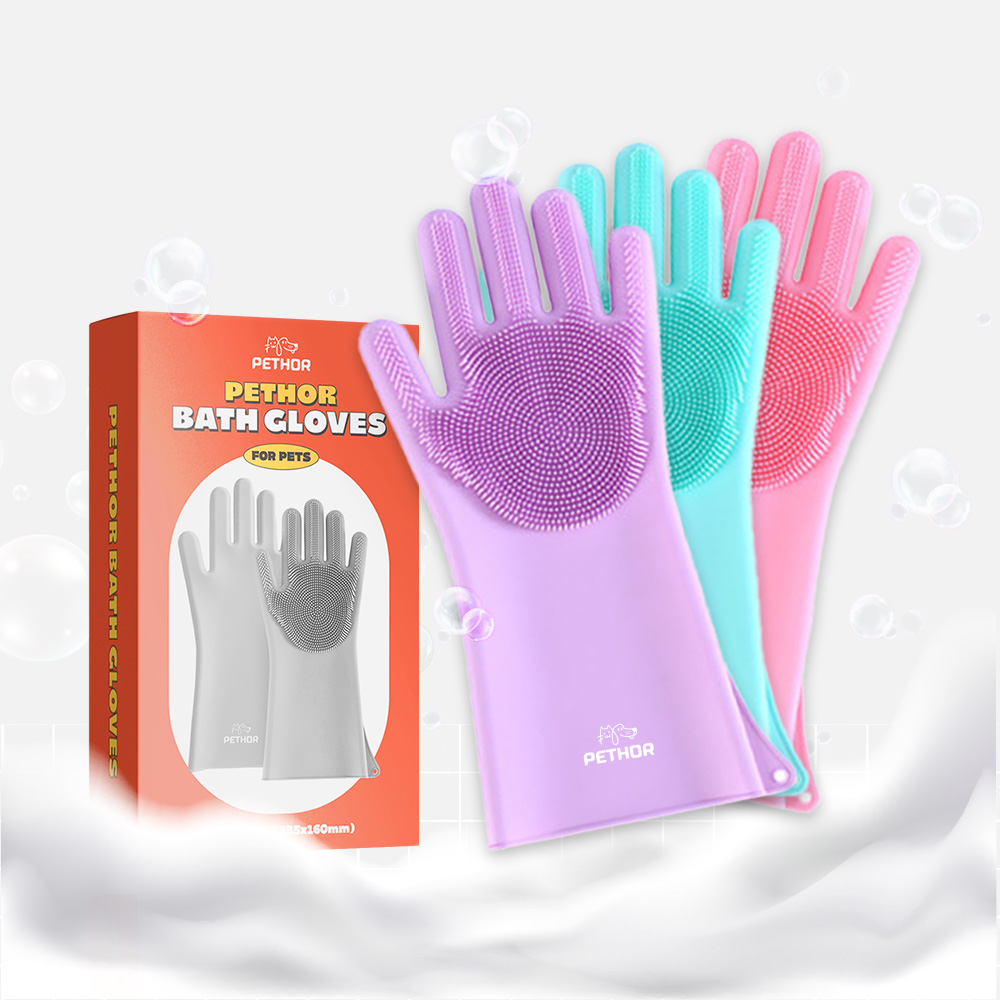 페토르 강아지 목욕장갑 애견 브러쉬 샴푸 프리미엄 털관리장갑 핑크