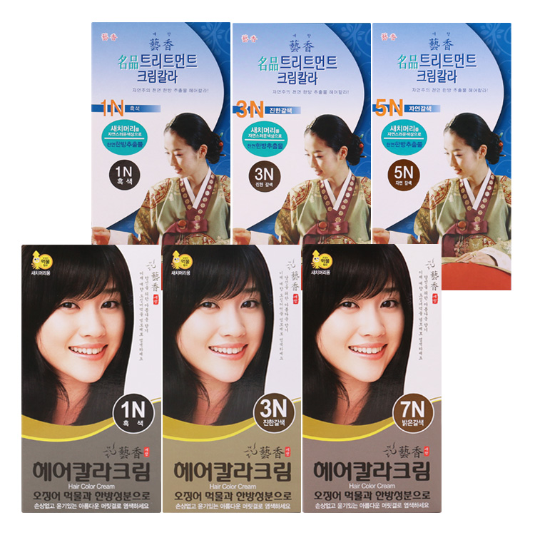 예향 염색약 택1/명품 트리트먼트 크림칼라.헤어칼라크림(먹물) : 베로베코스메틱