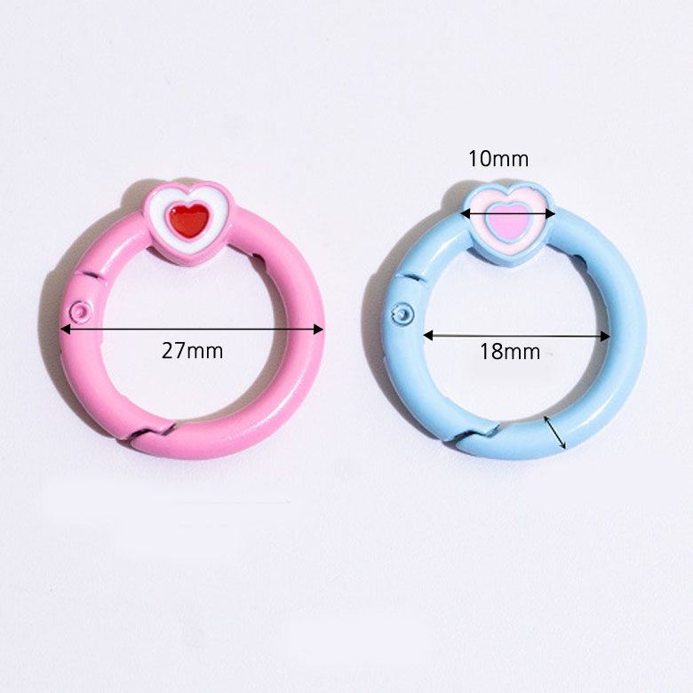 (19컬러세트) 하트 컬러 오픈키오링 오링 키링부자재(내경 18mm) 이미지 7