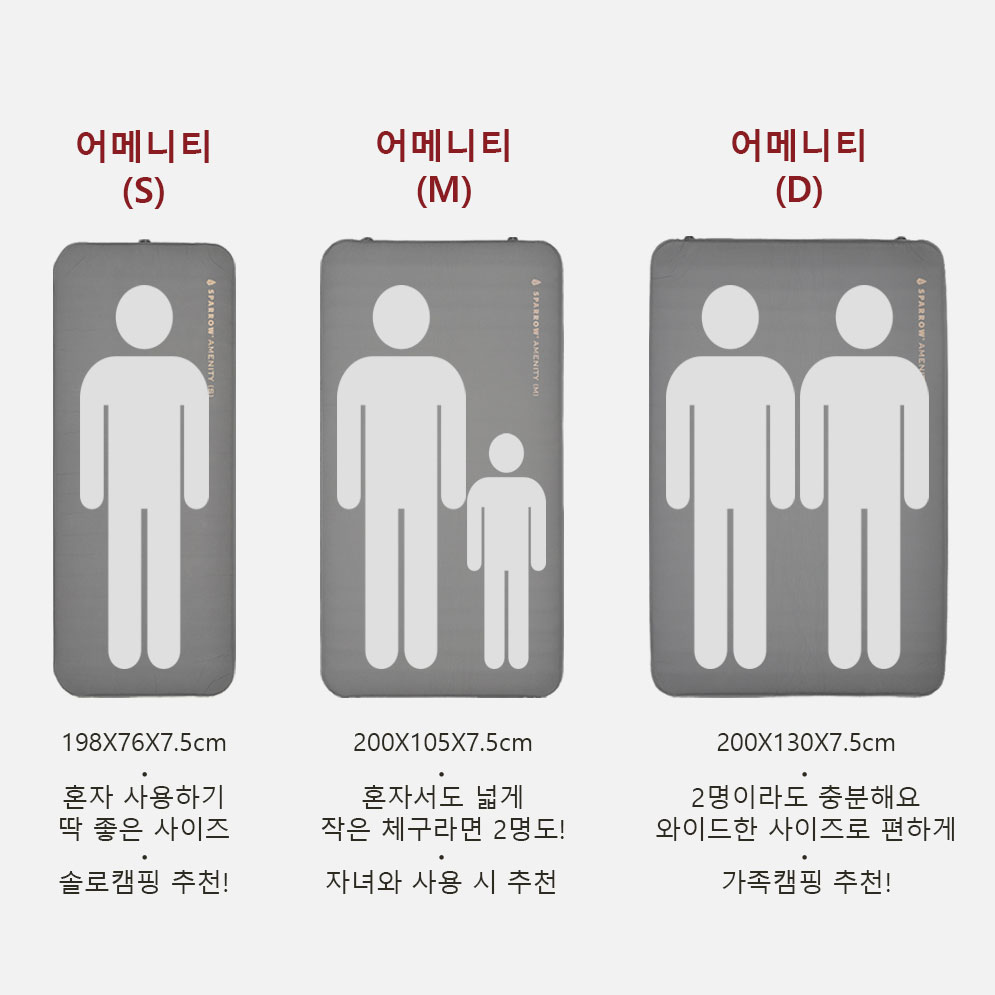 스패로우 자충매트 어메니티 더블 매트 캠핑 2인용 에어 매트 - 상세 이미지 2